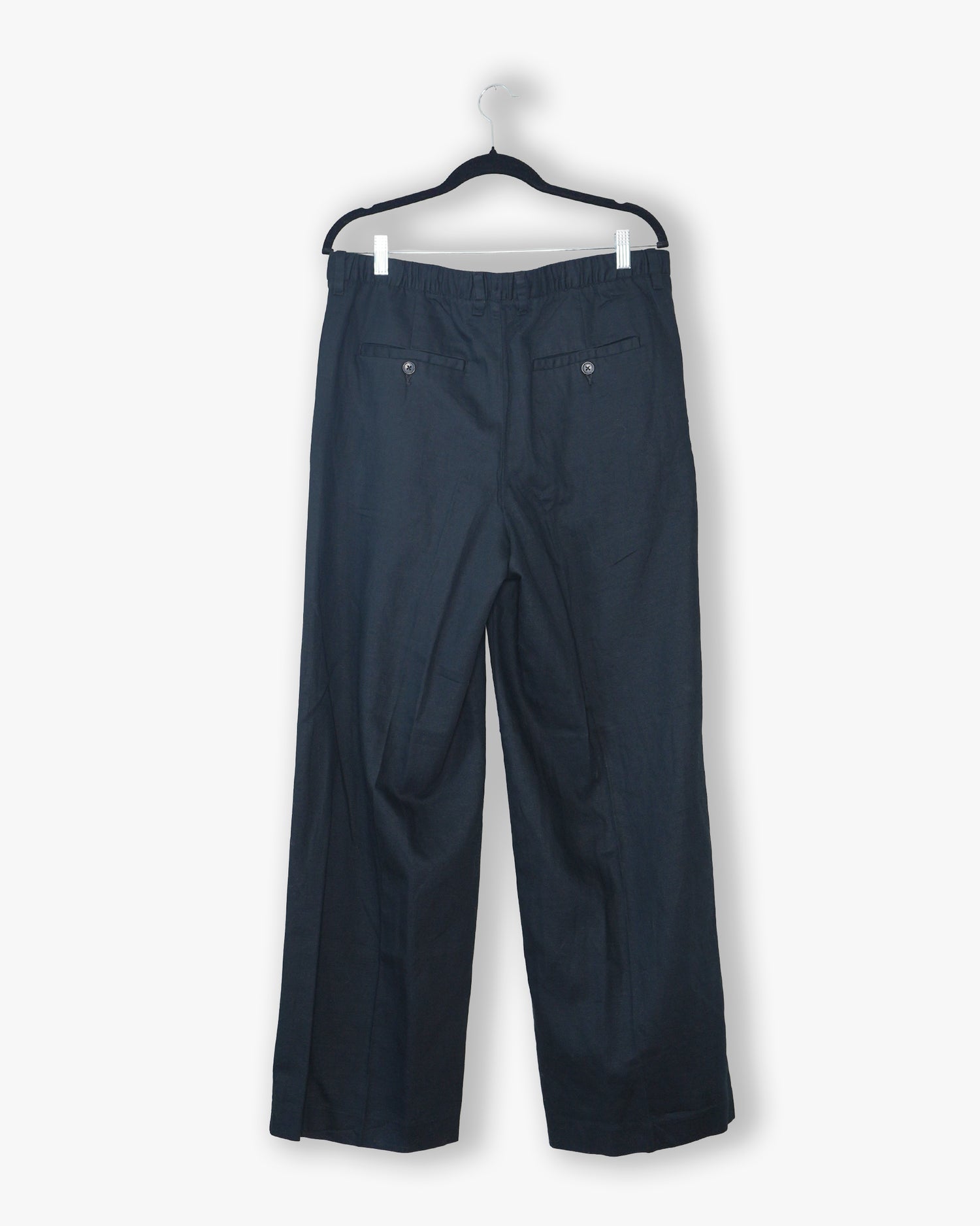 [#148] : Loose Straight Trousers – Black – 34