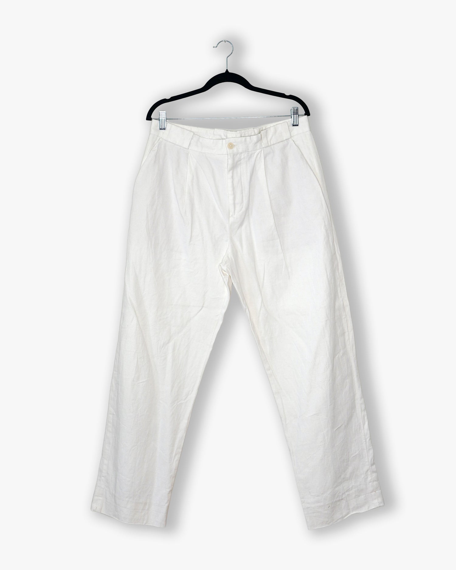 [#155] : Straight Trousers – White – L