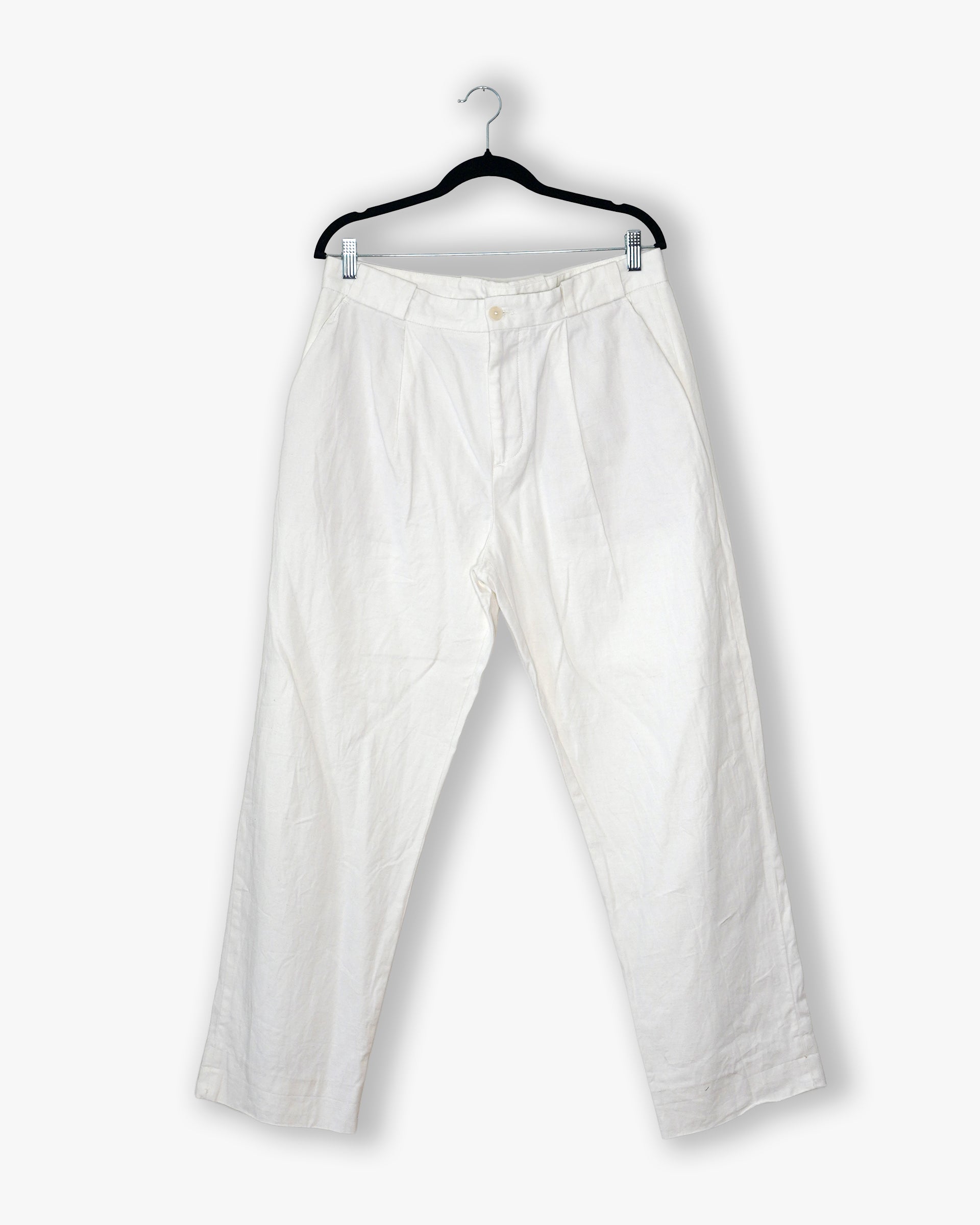 [#155] : Straight Trousers – White – L