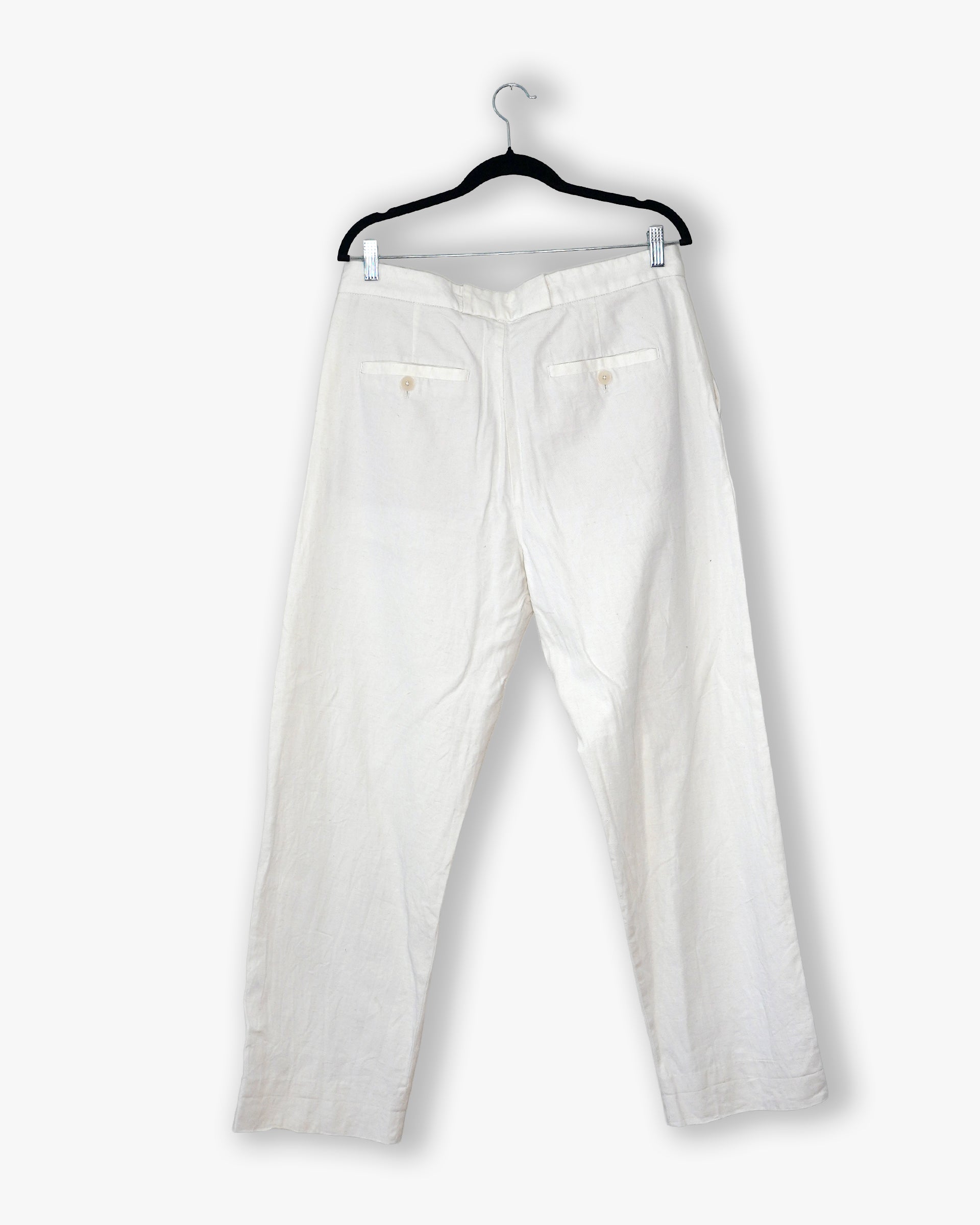 [#155] : Straight Trousers – White – L
