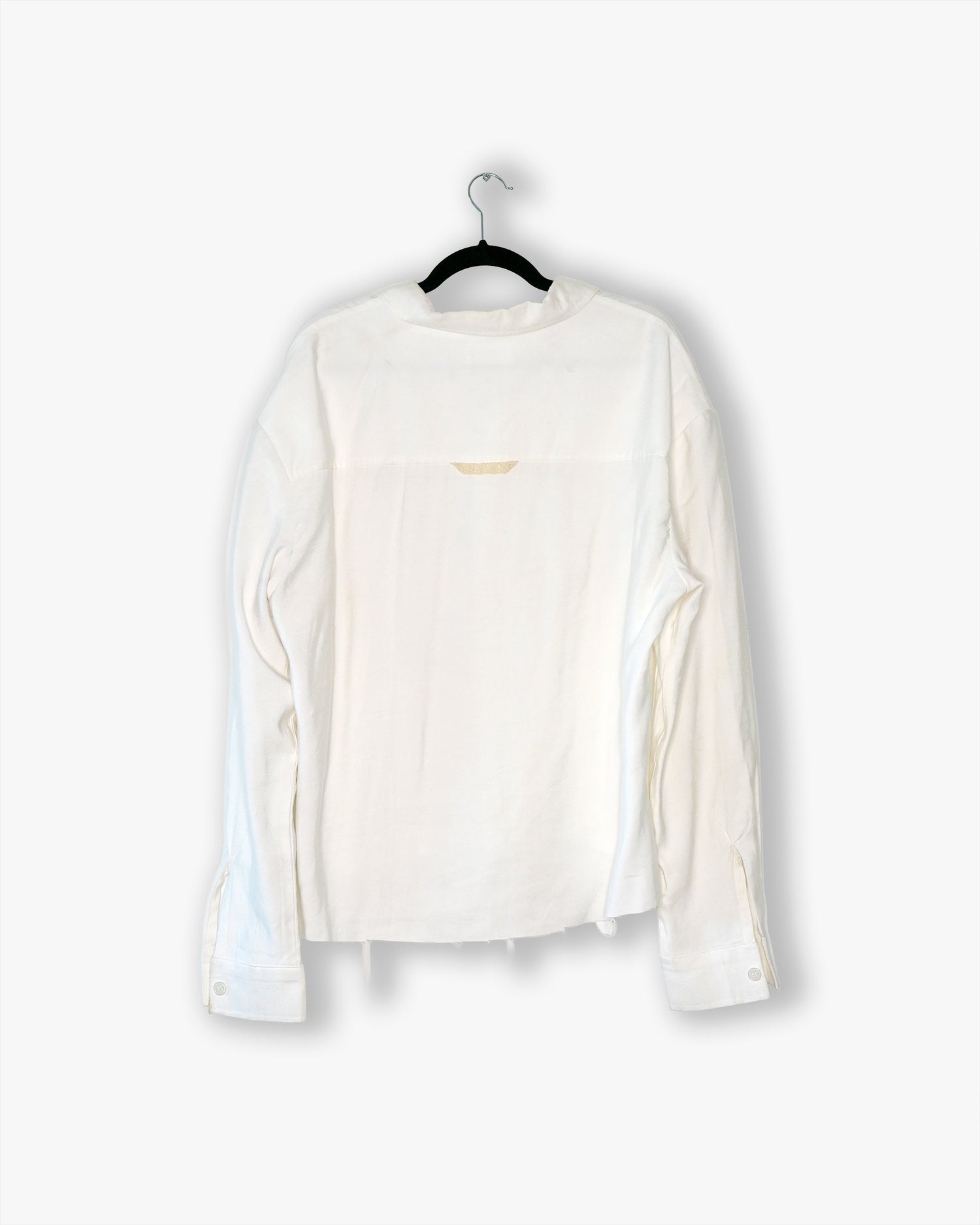 [#15] : Cropped Longsleeve Button Down – White – L