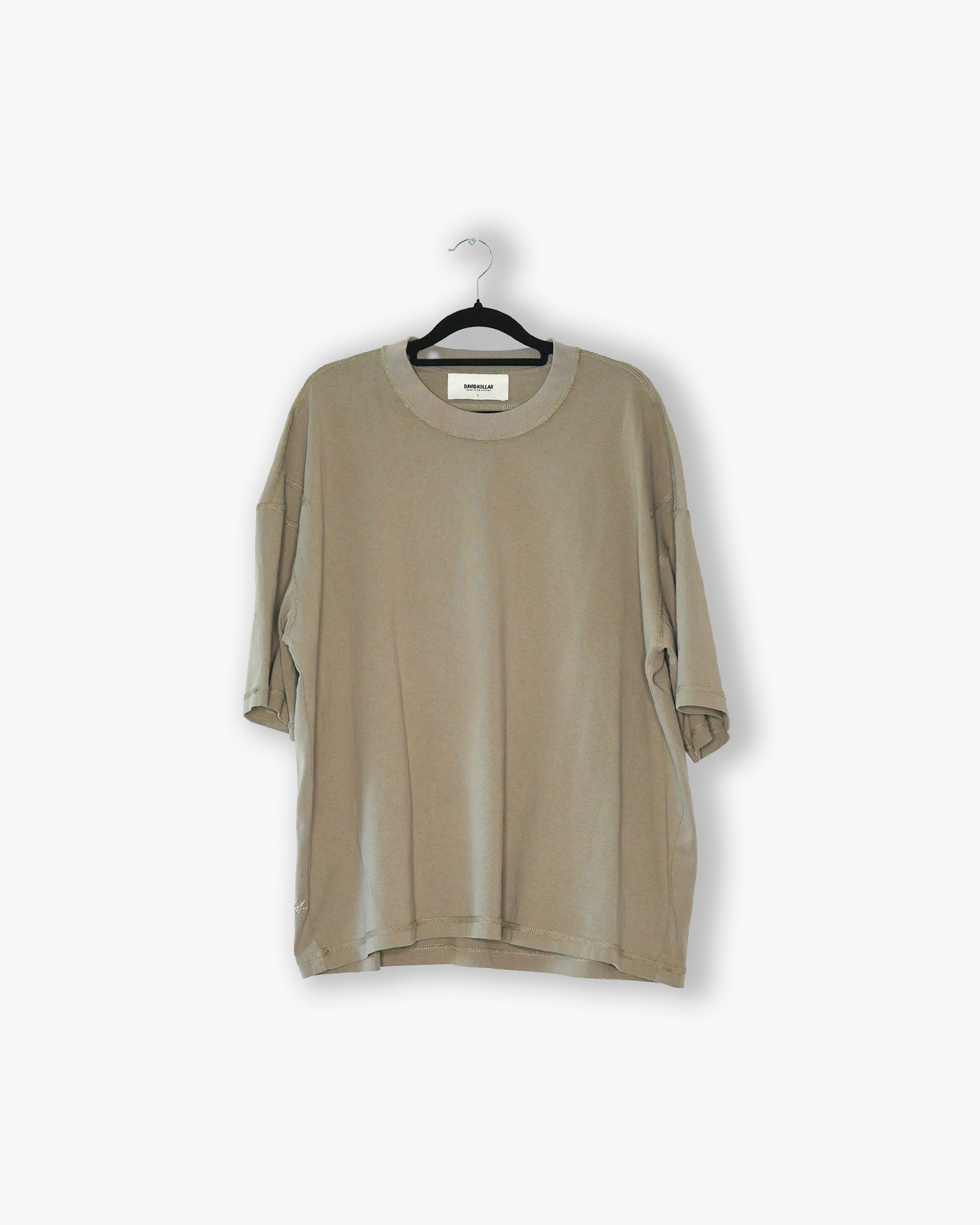 [#17] : Cropped Oversized T-Shirt – Taupe – L