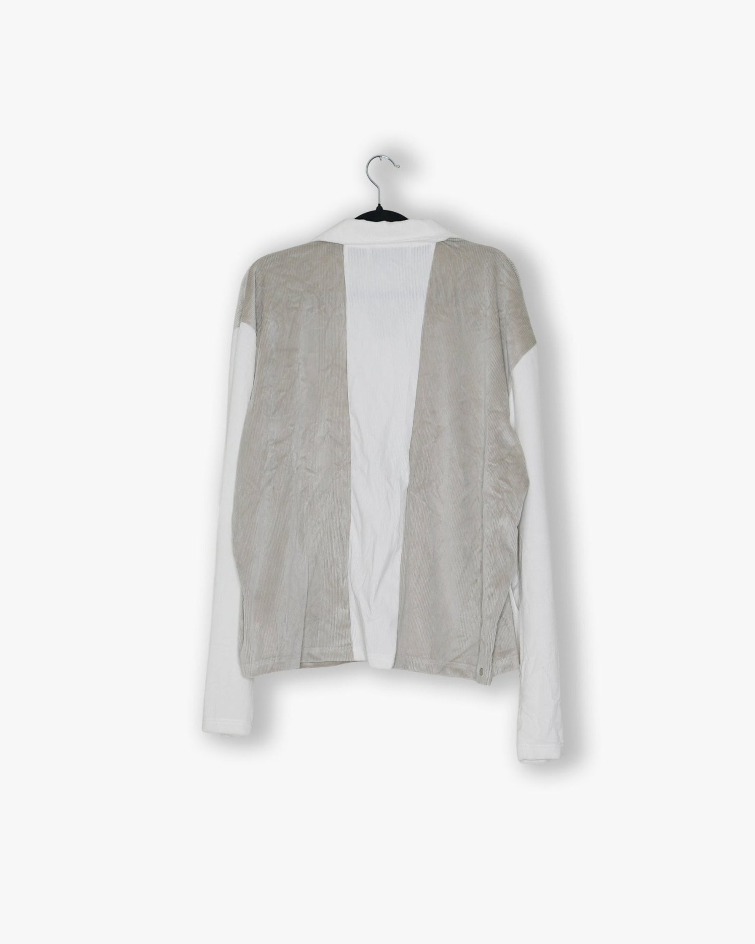 [181] : Soccer Longsleeve Polo Shirt - White/Tan - M - BDK