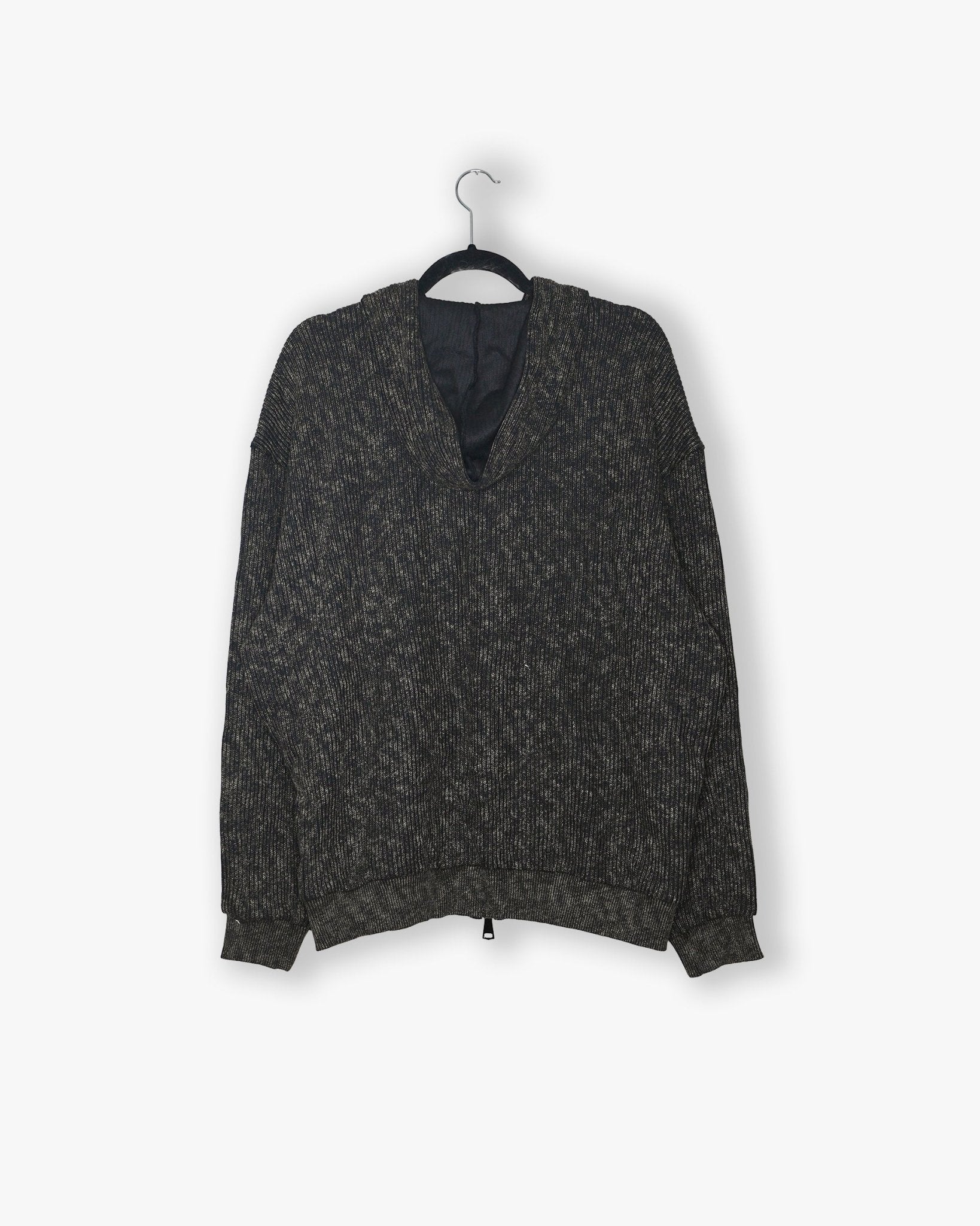 [184] : Cropped Oversized Zip Up Hoodie - Black - M - BDK