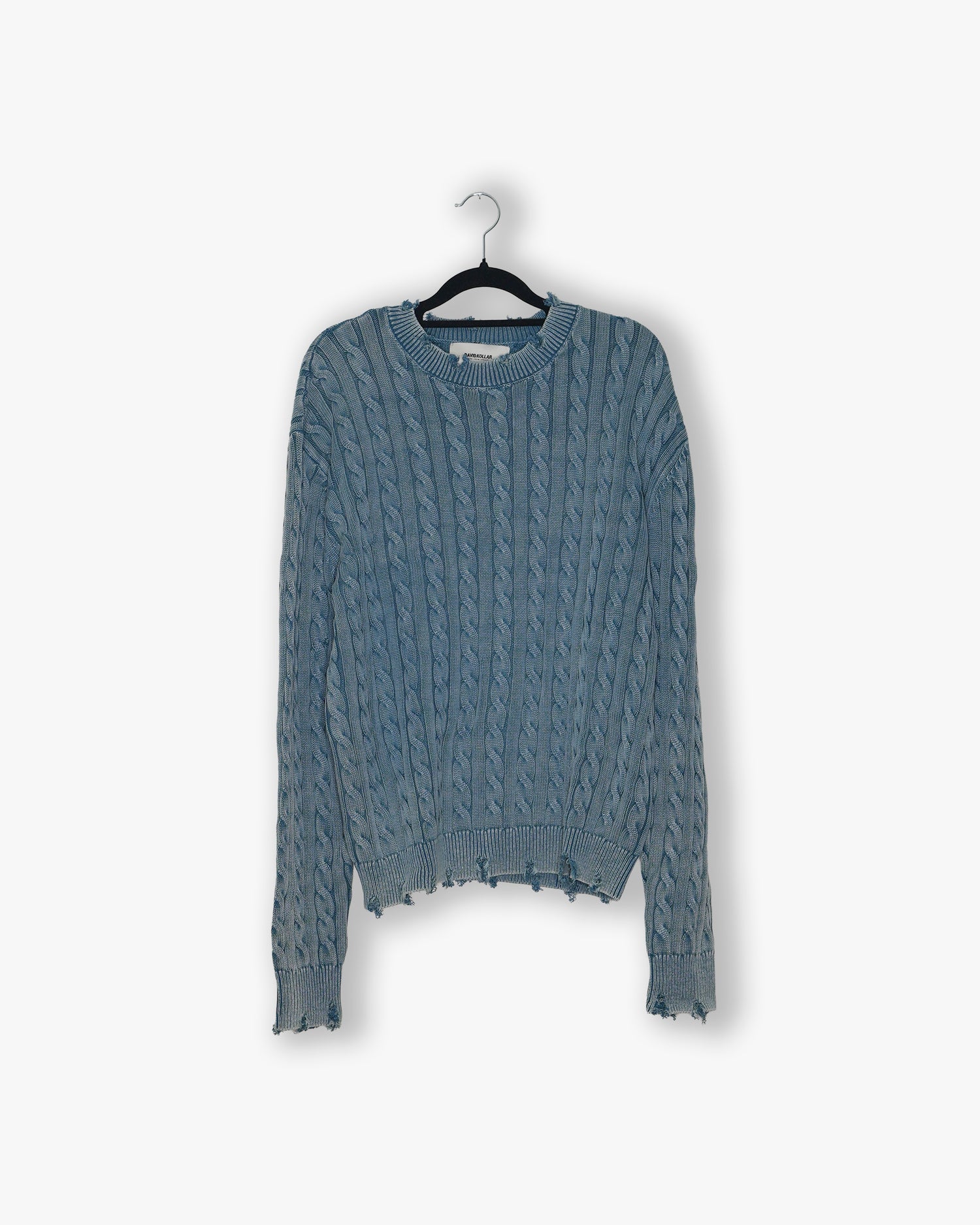 [#186] : Light Weight Knotted Knit Sweater - Cobalt Blue - M