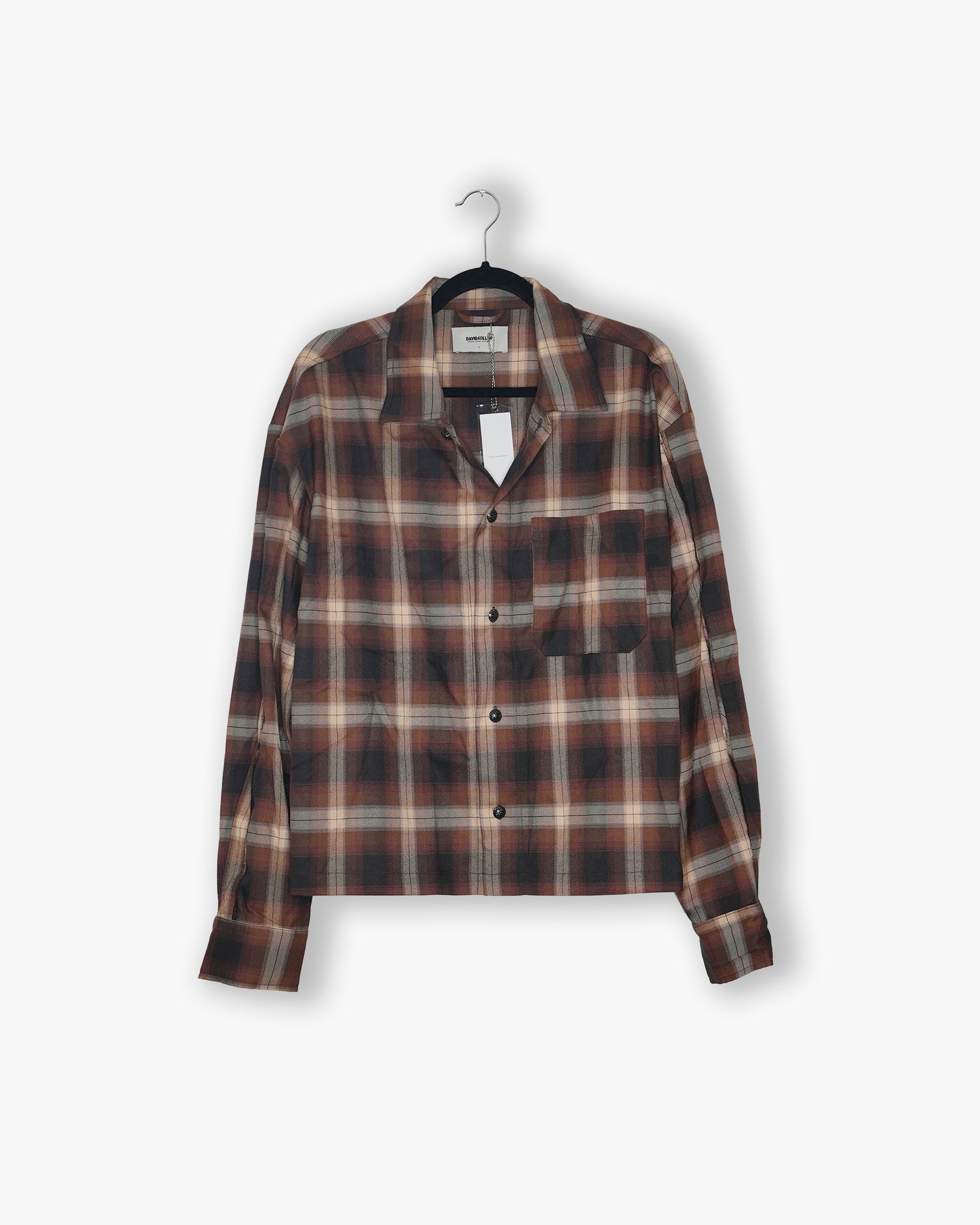 [#199] : Longsleeve Button Up Shirt - Red Plaid - L