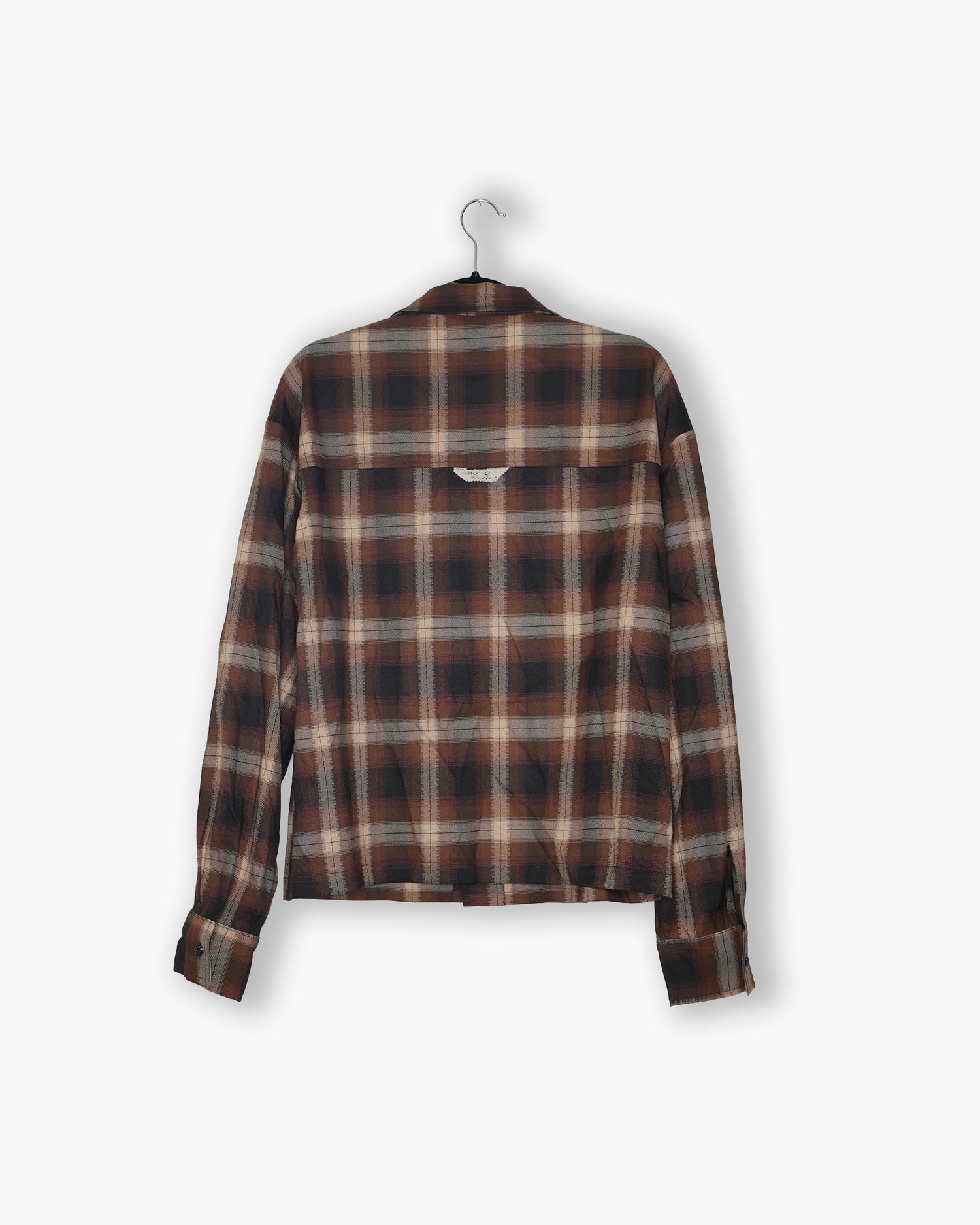 [#199] : Longsleeve Button Up Shirt - Red Plaid - L