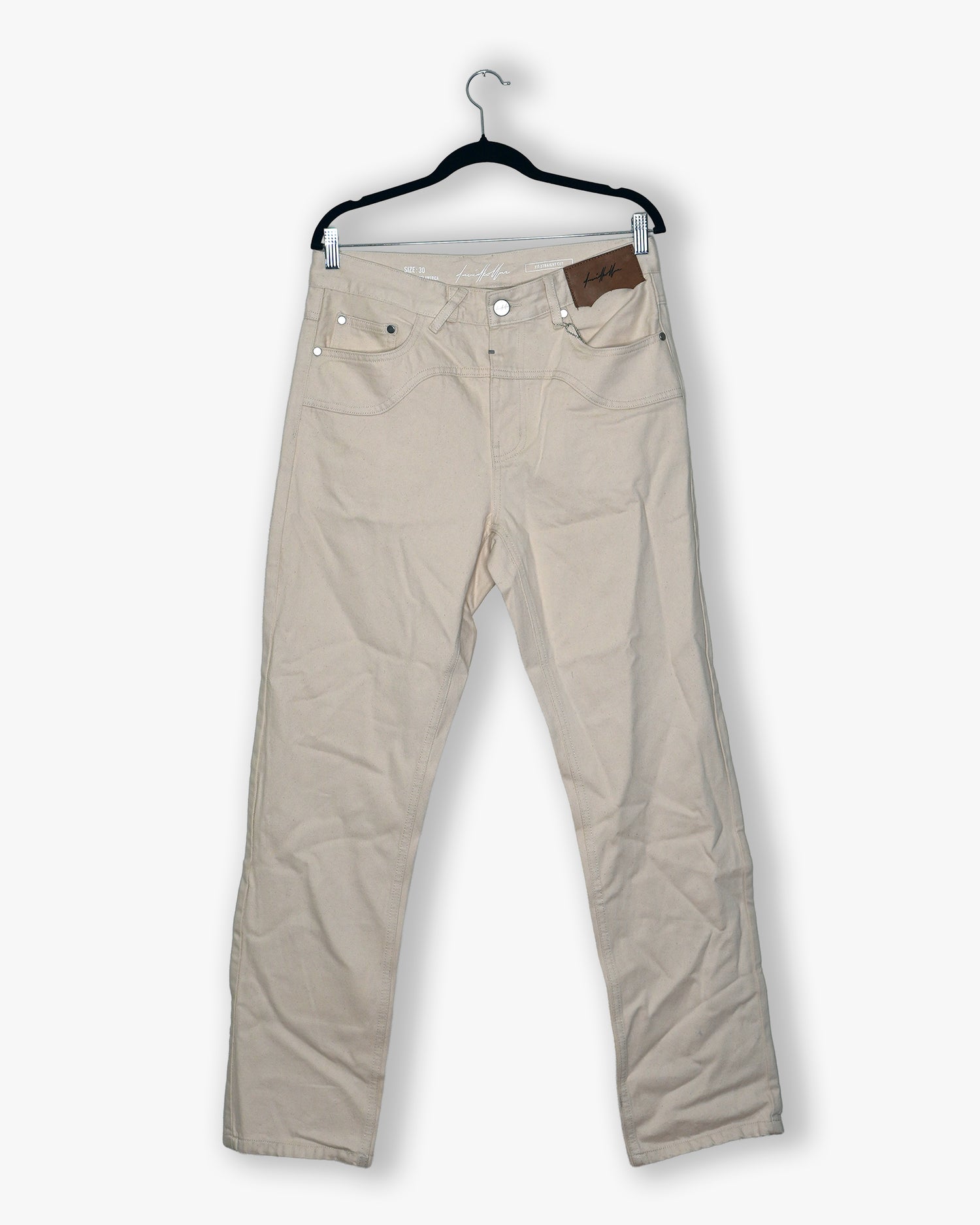 [#201] : Straight Fit Denim - Off White - 30