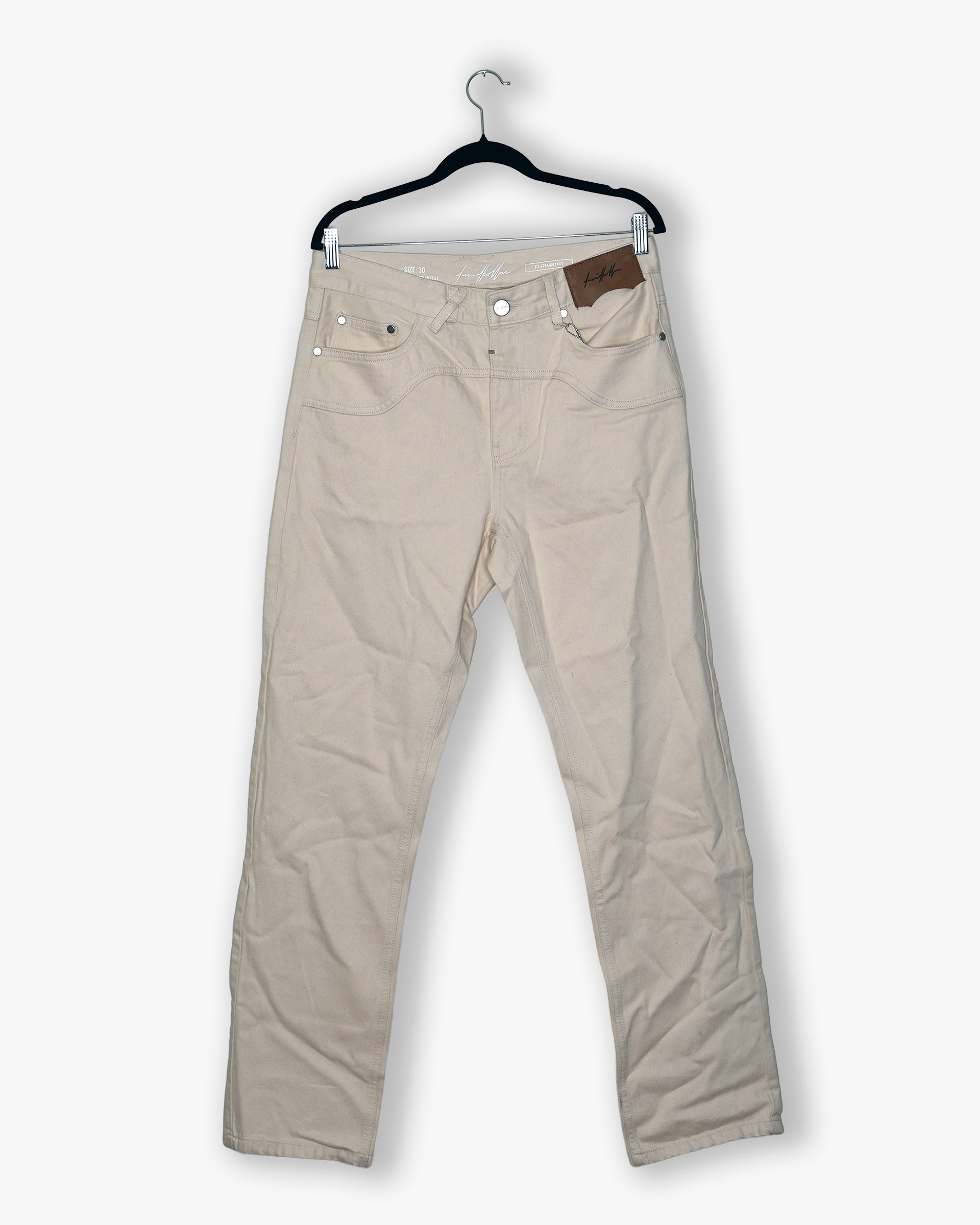 [#201] : Straight Fit Denim - Off White - 30