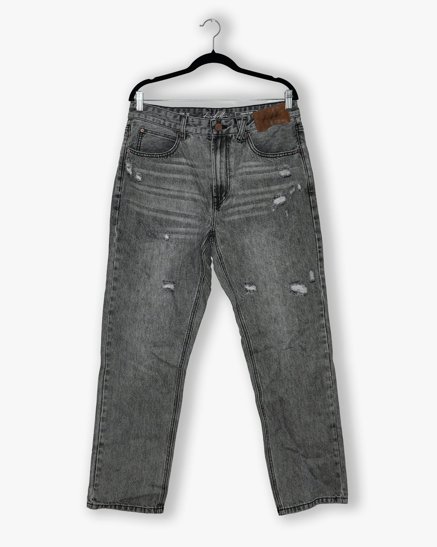 [#207] : Straight Fit Denim - Whisker Grey - 32