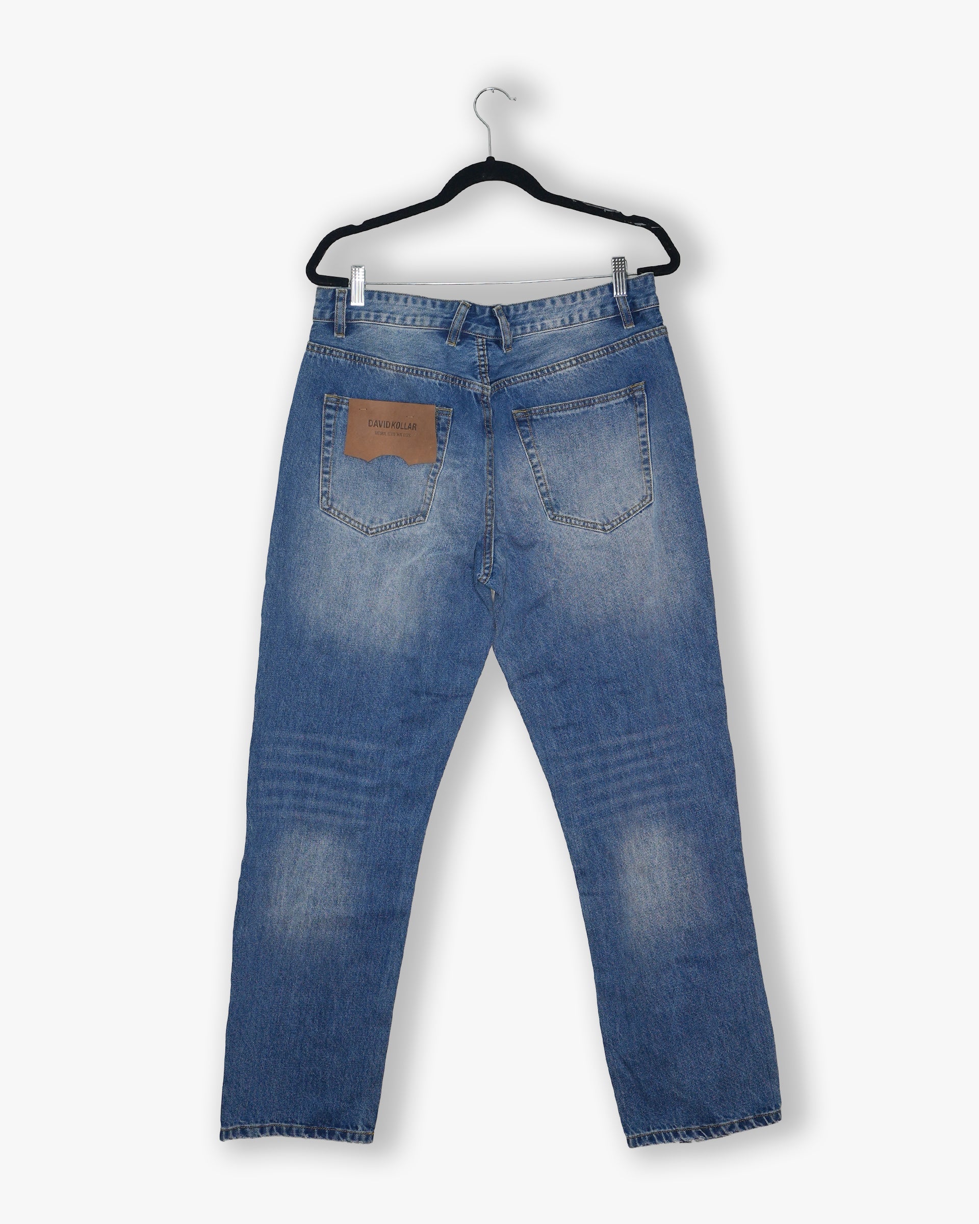 [#214] : Straight Fit Denim - Whisker Deep Blue - 32