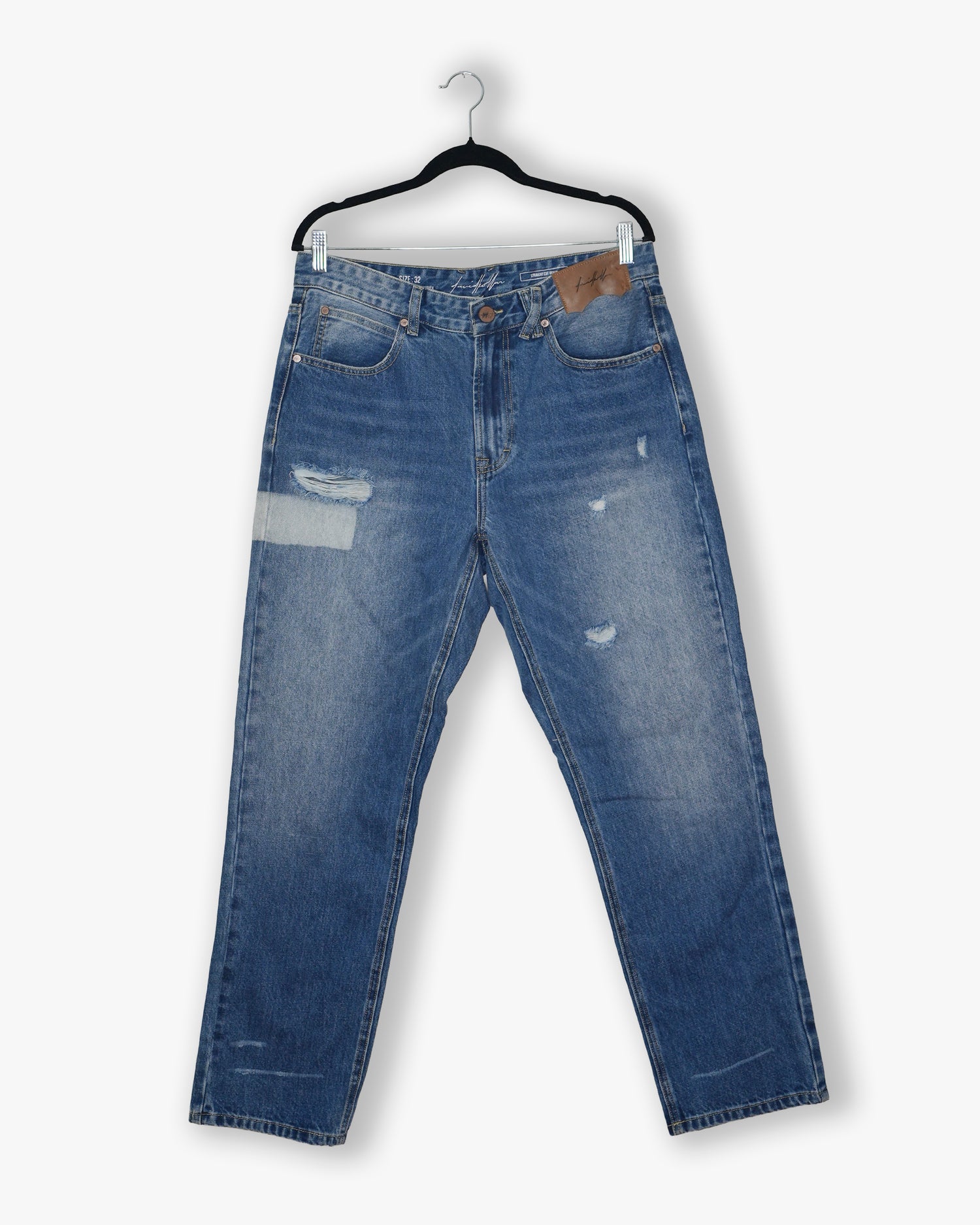 [#215] : Straight Fit Denim - Whisker Blue - 32