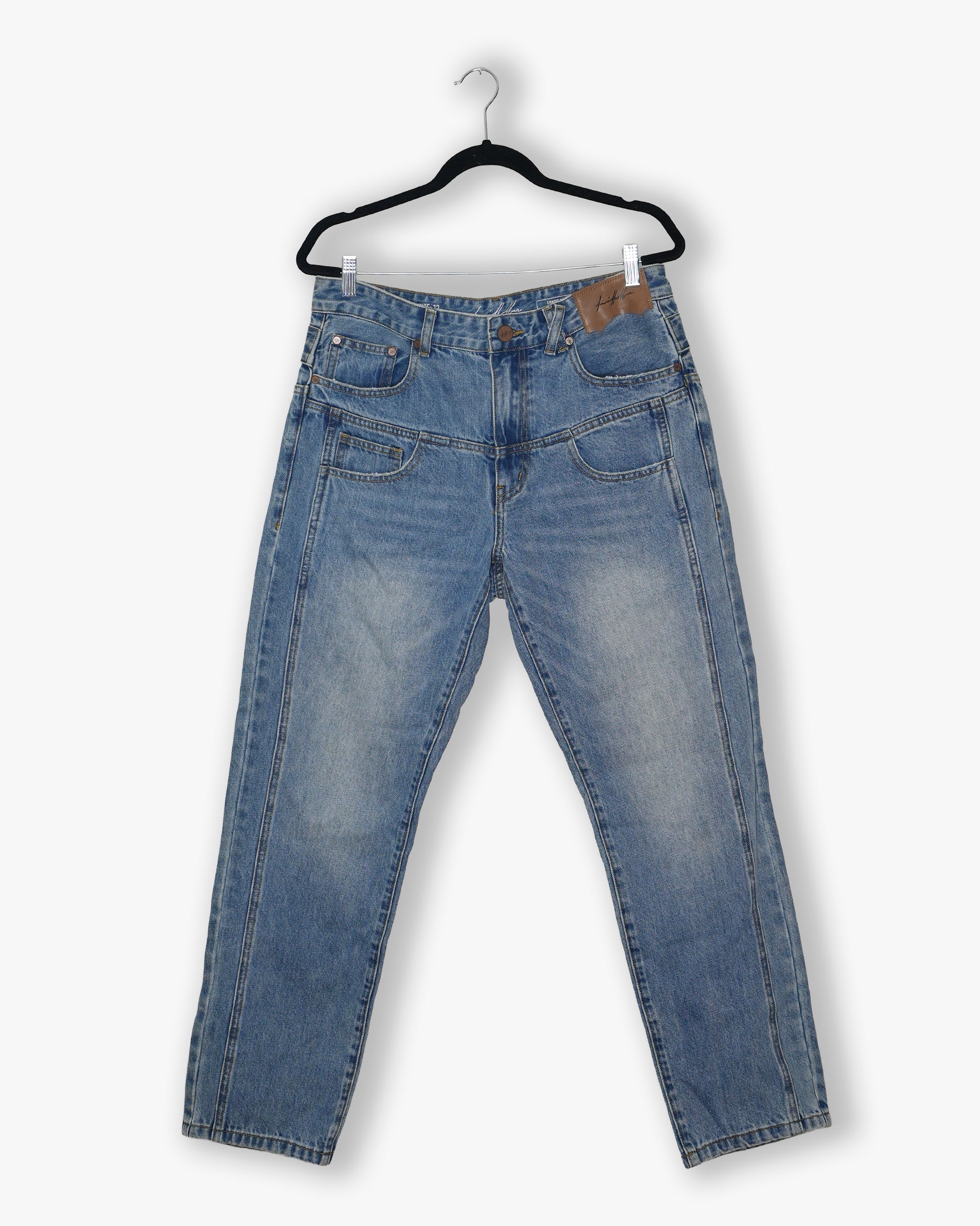 [#216] : Straight Fit Denim - Whisker Classic Blue - 32