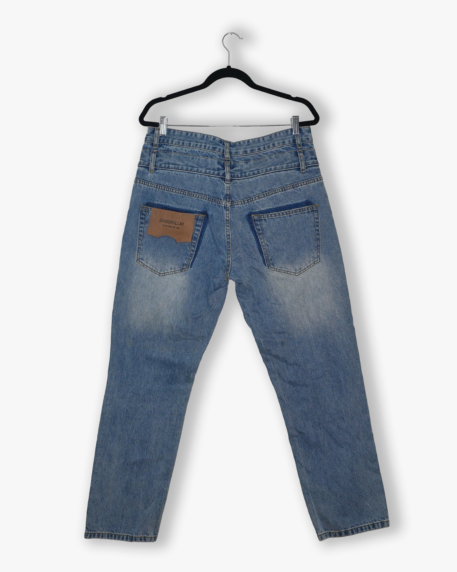 [#216] : Straight Fit Denim - Whisker Classic Blue - 32