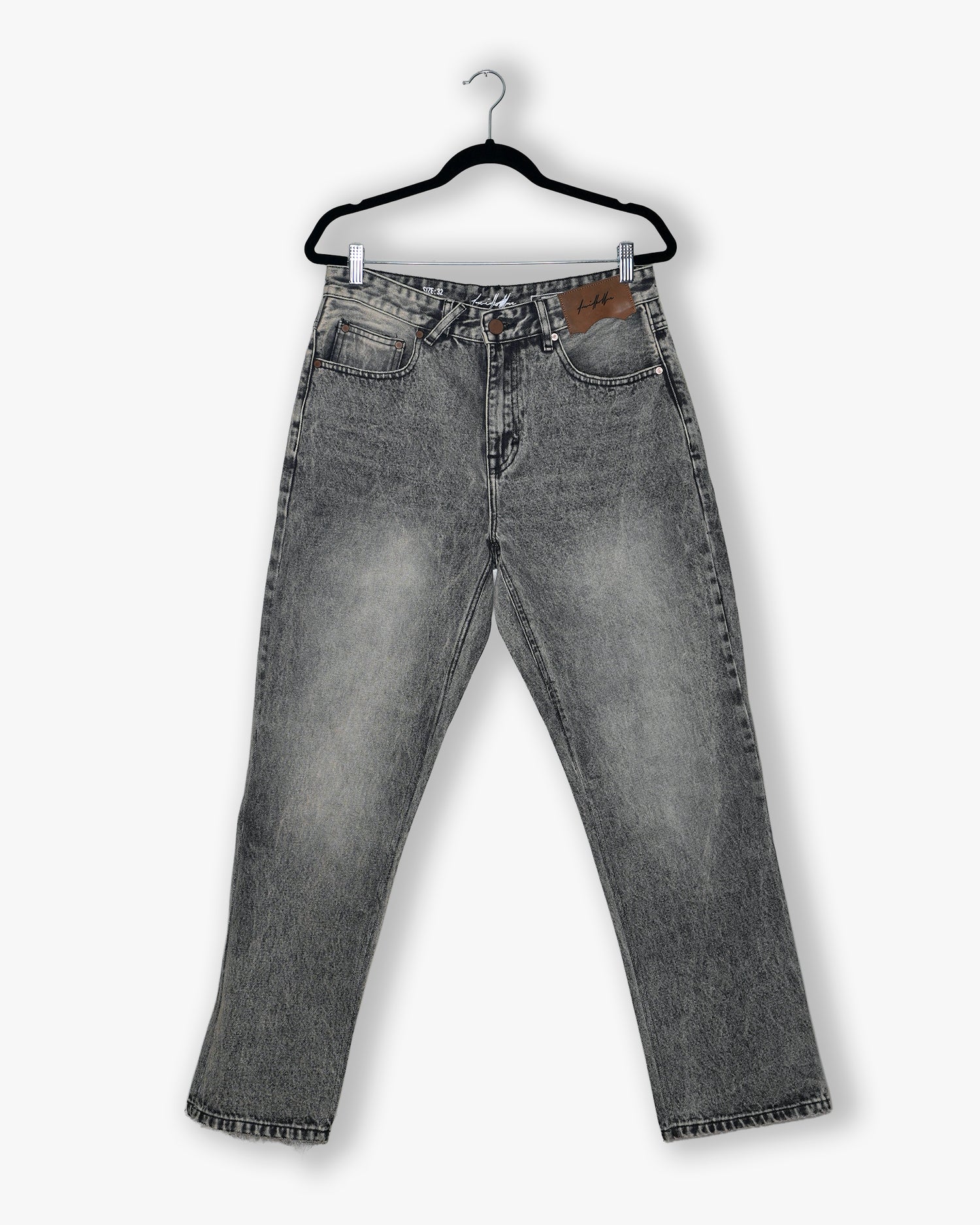 [#217] : Straight Fit Denim - Whisker Classic Grey - 32