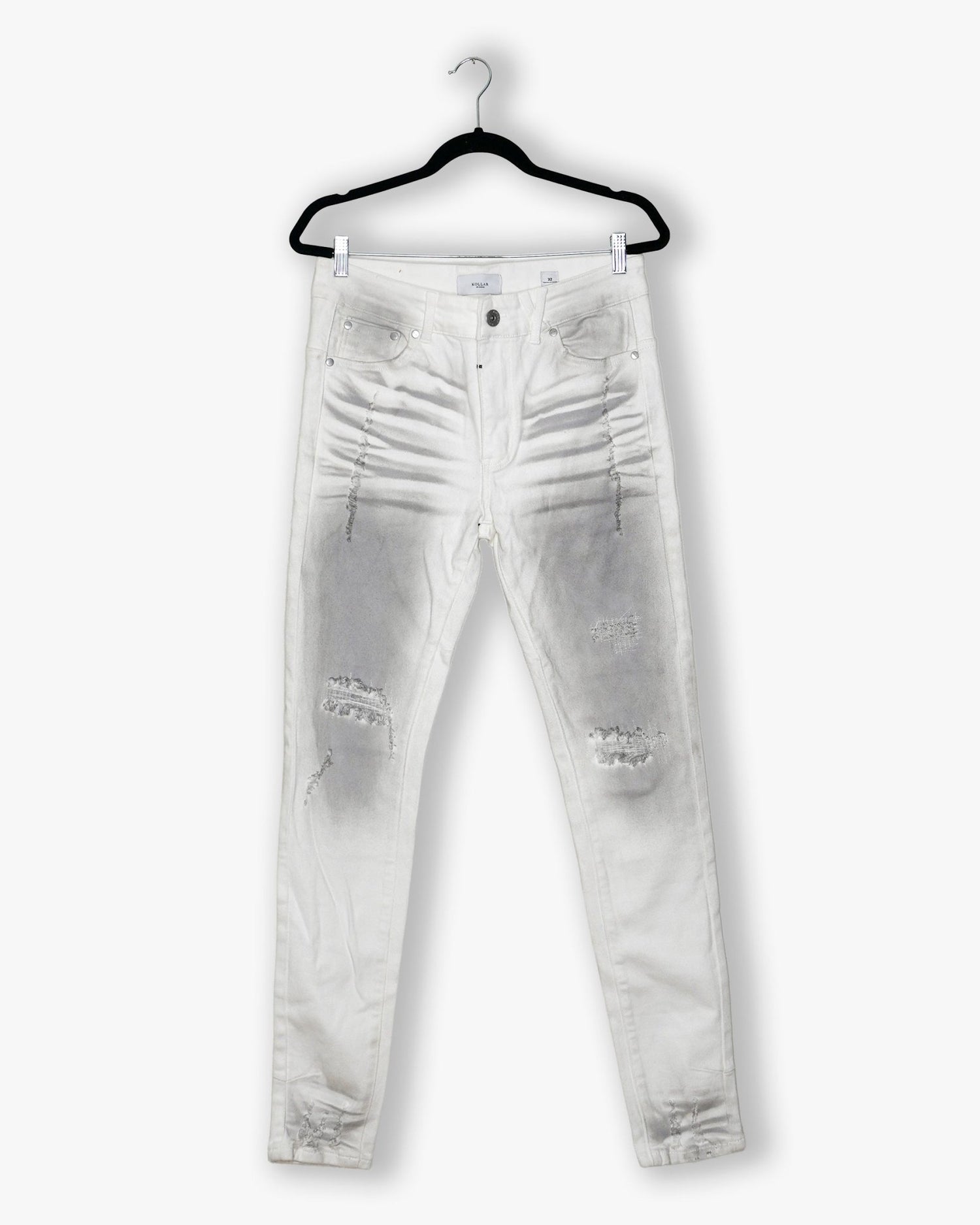 [220] : Skinny Fit Denim - White/Grey - 32 - BDK