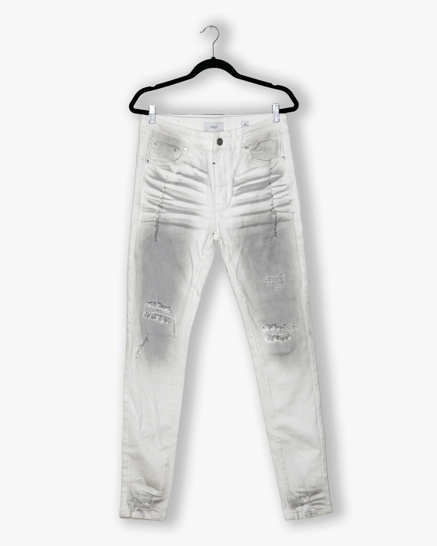 [#220] : Skinny Fit Denim - White/Grey - 32