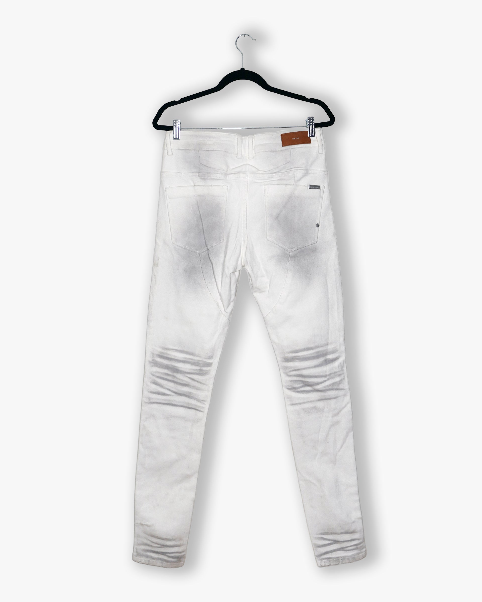 [#220] : Skinny Fit Denim - White/Grey - 32