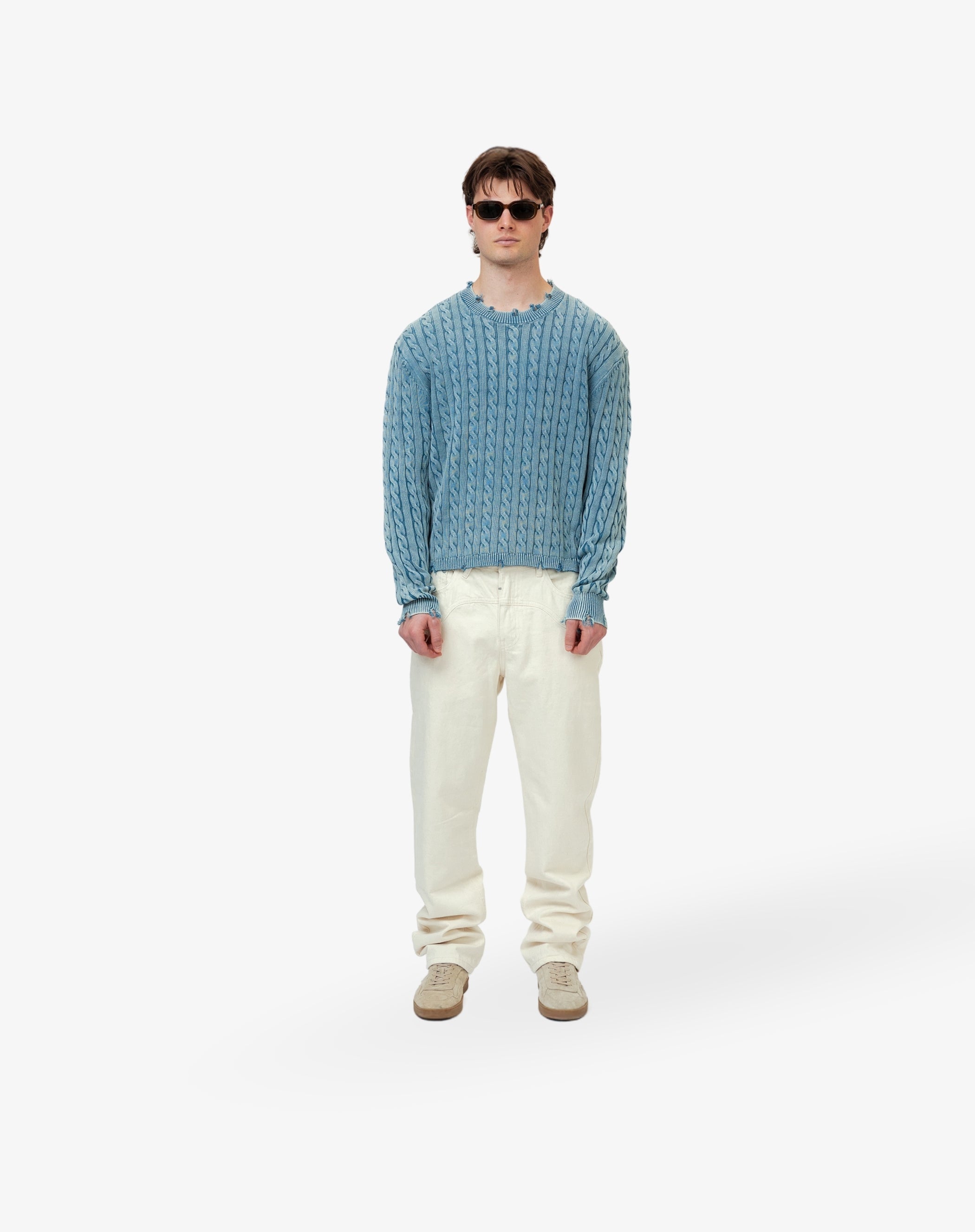 Straight Cut Denim: Cowboy Off White