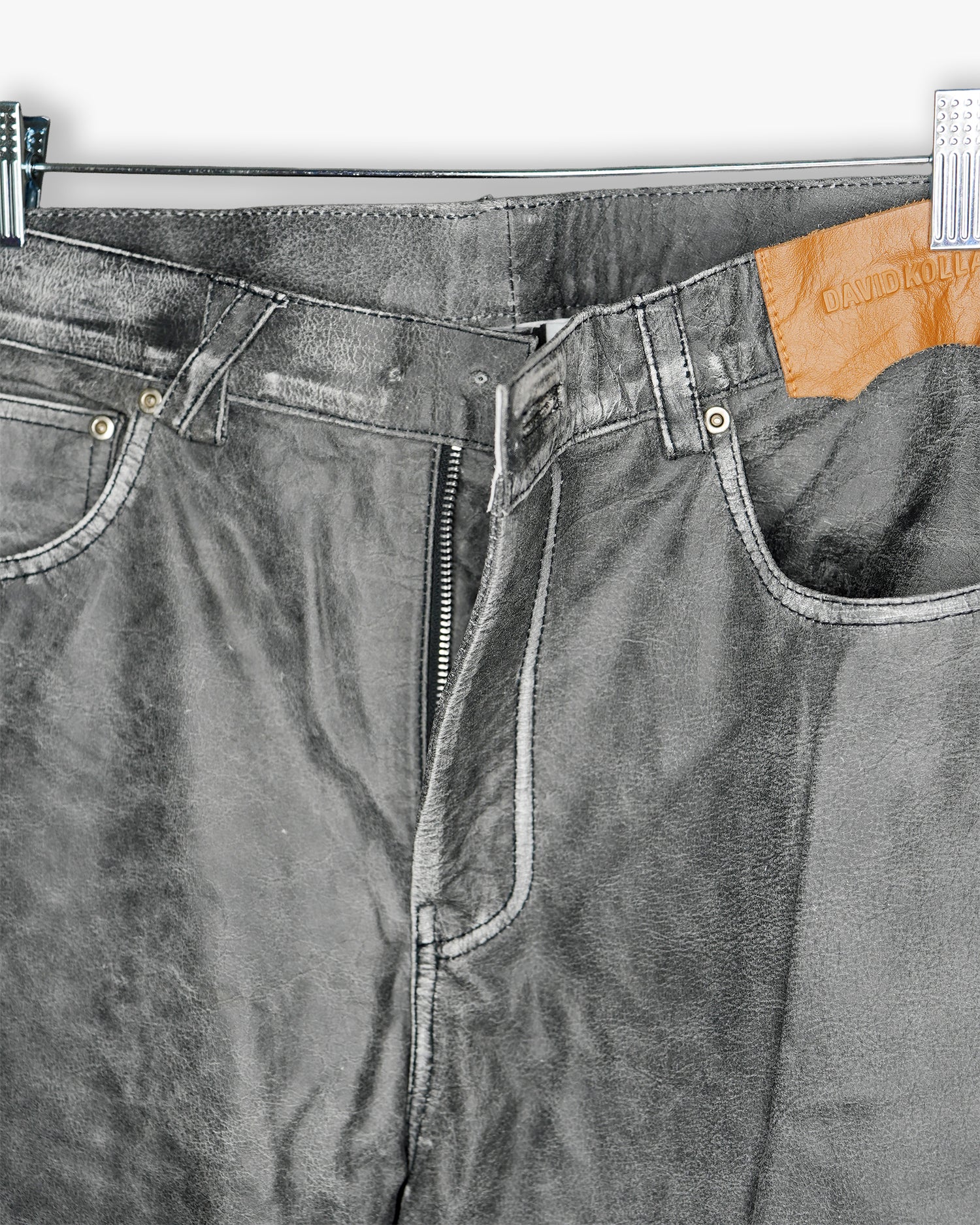[#230] : Leather Pant - Grey - 34