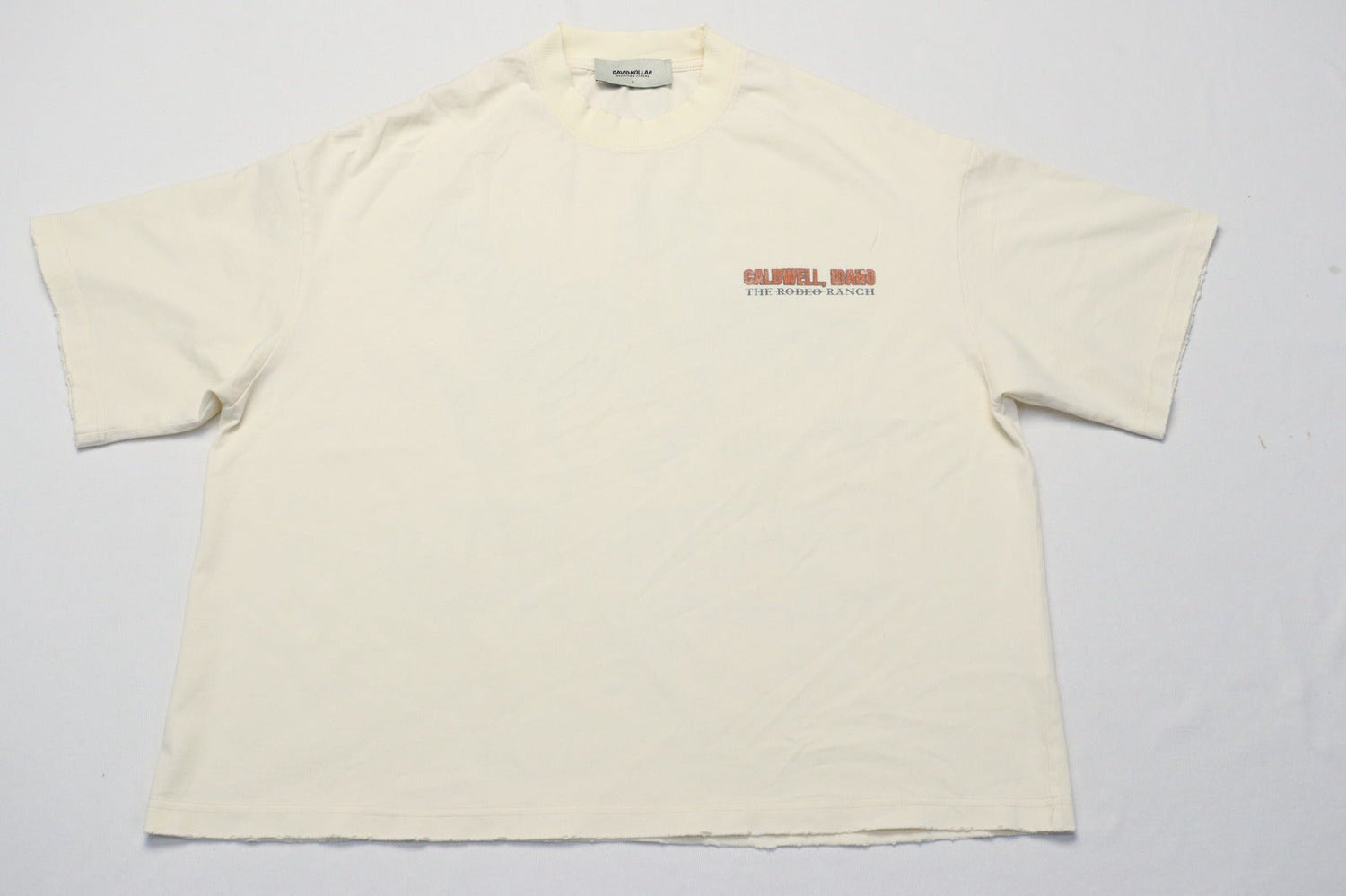 [238] : Caldwell Cropped Vintage Oversized Tee – Off White – S - BDK