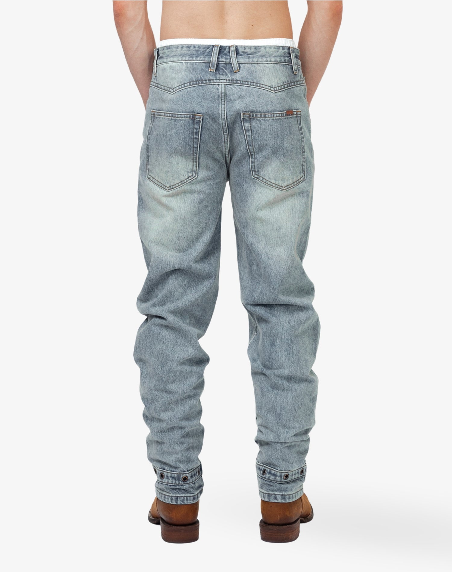 [#209] : Straight Fit Denim - Whisker Blue - 32