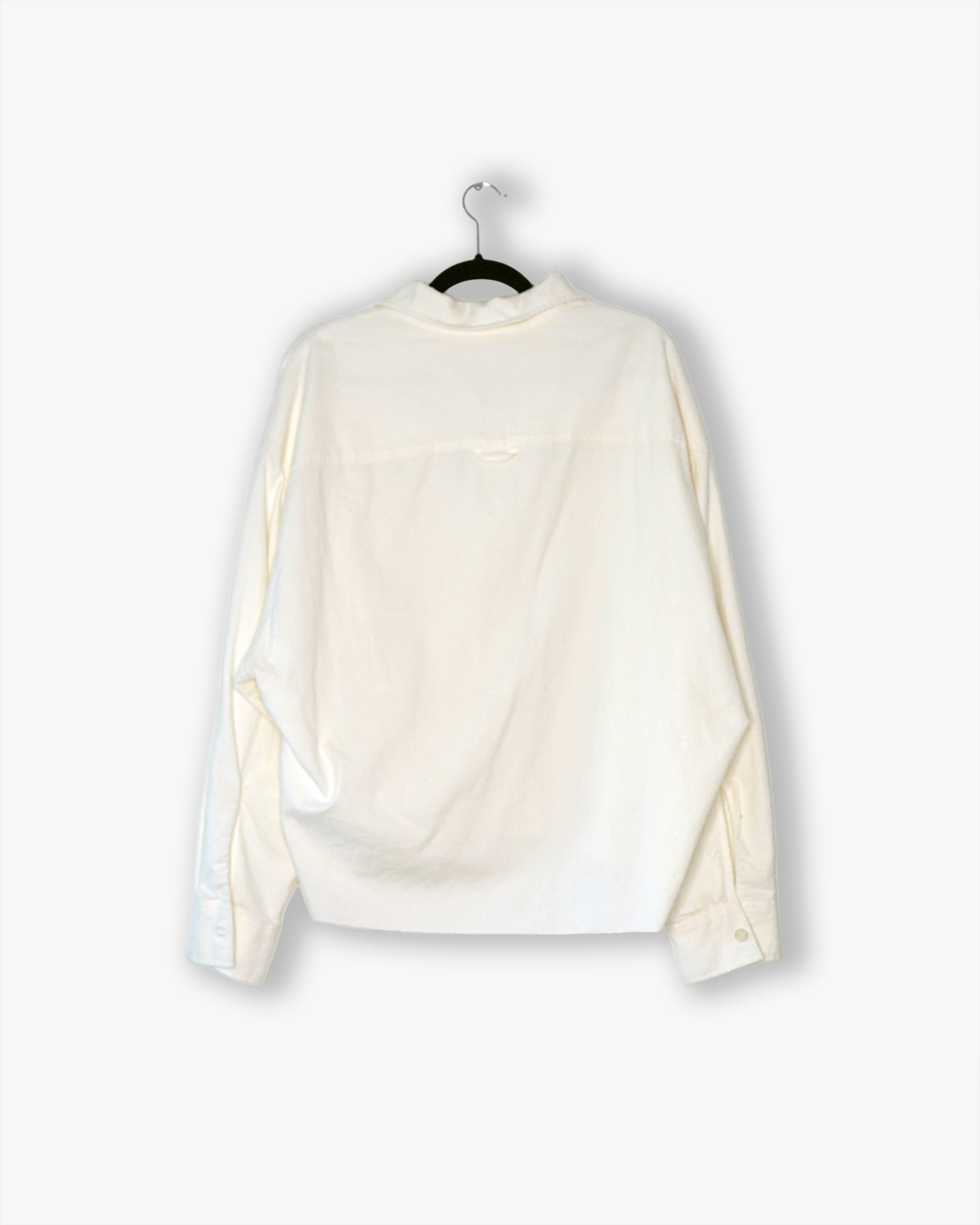 [#38] : Cropped Lint Long Sleeve Button Up – Off White – L