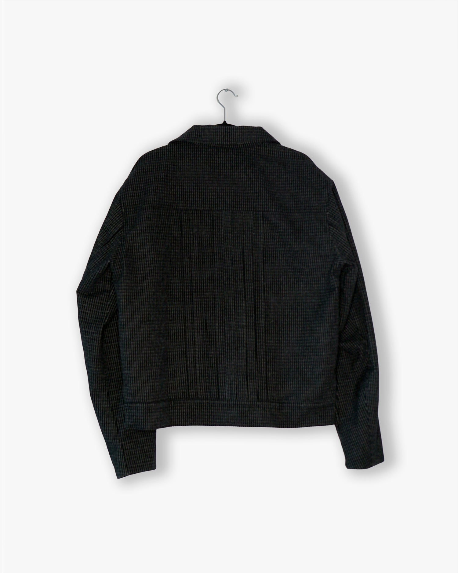[#39] : Pleated Denim Trucker Jacket – Black – L