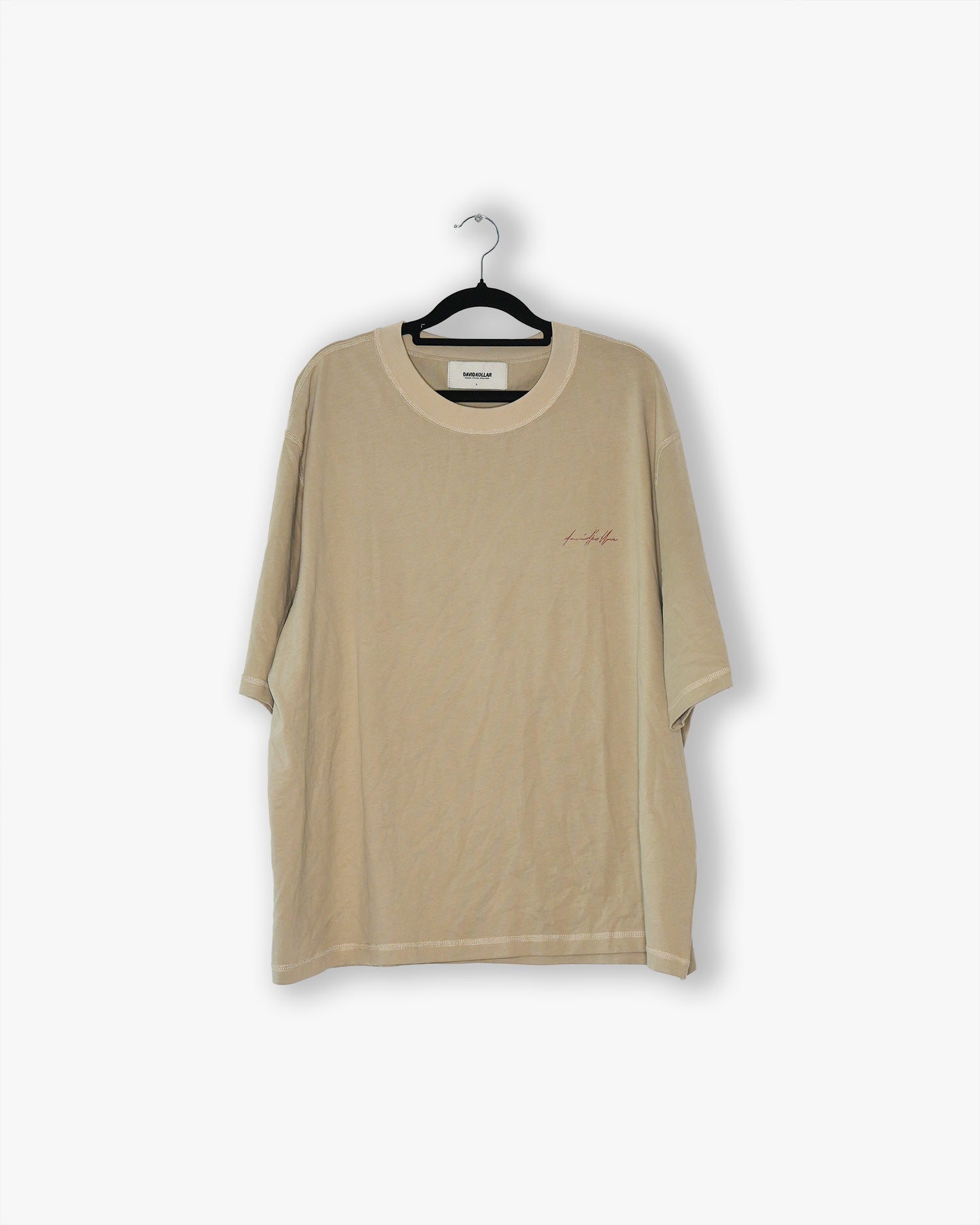[#41] : Monaco Hills Cropped Vintage Oversized Tee – Tan – L
