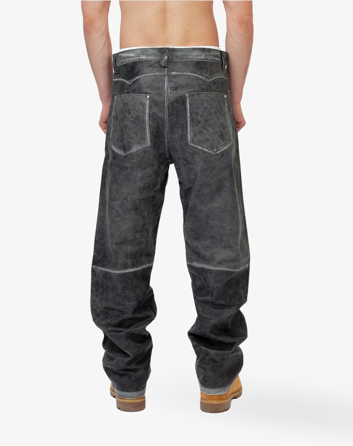 [#230] : Leather Pant - Grey - 34