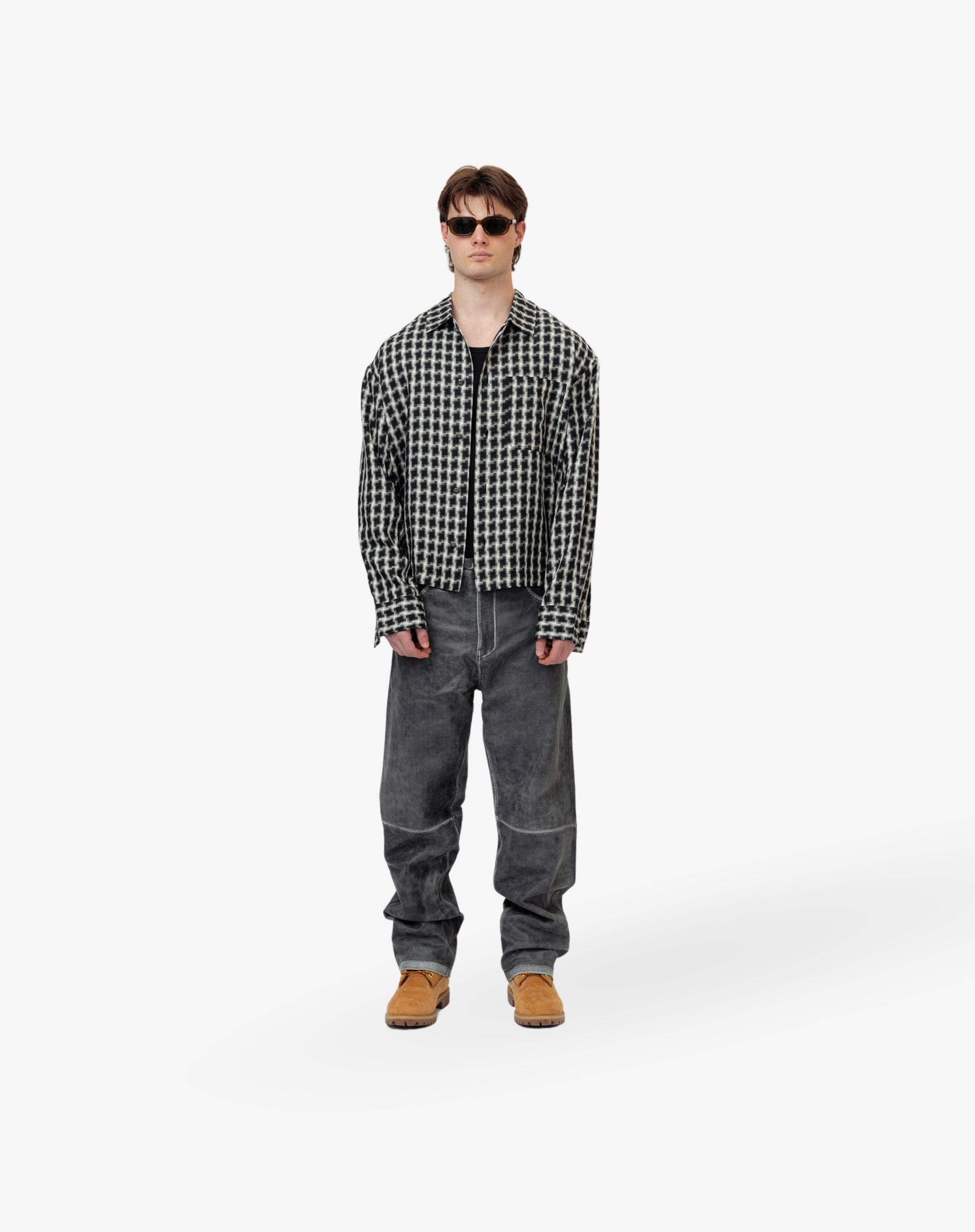 [#230] : Leather Pant - Grey - 34