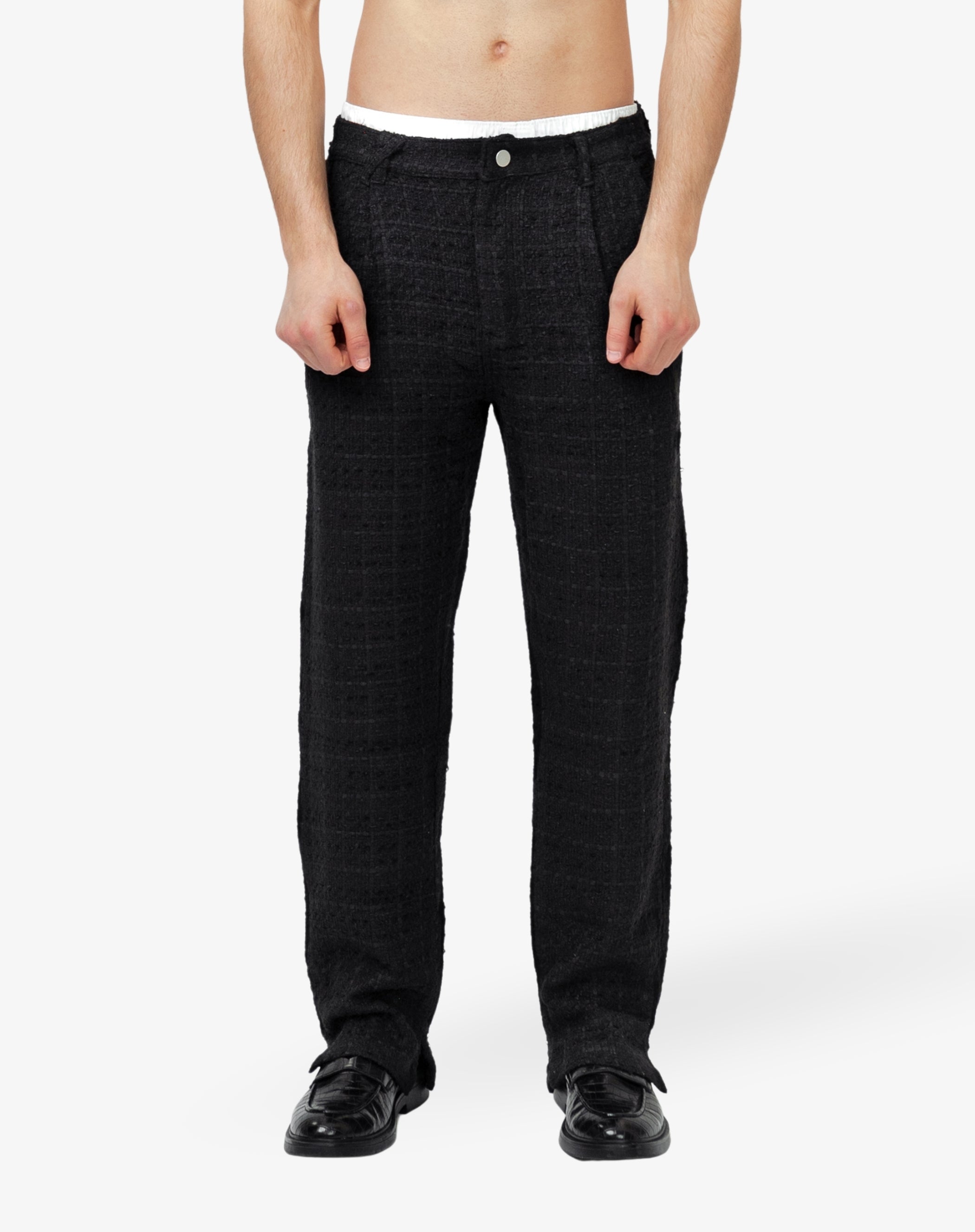 Harrison Tweed Trousers : Black