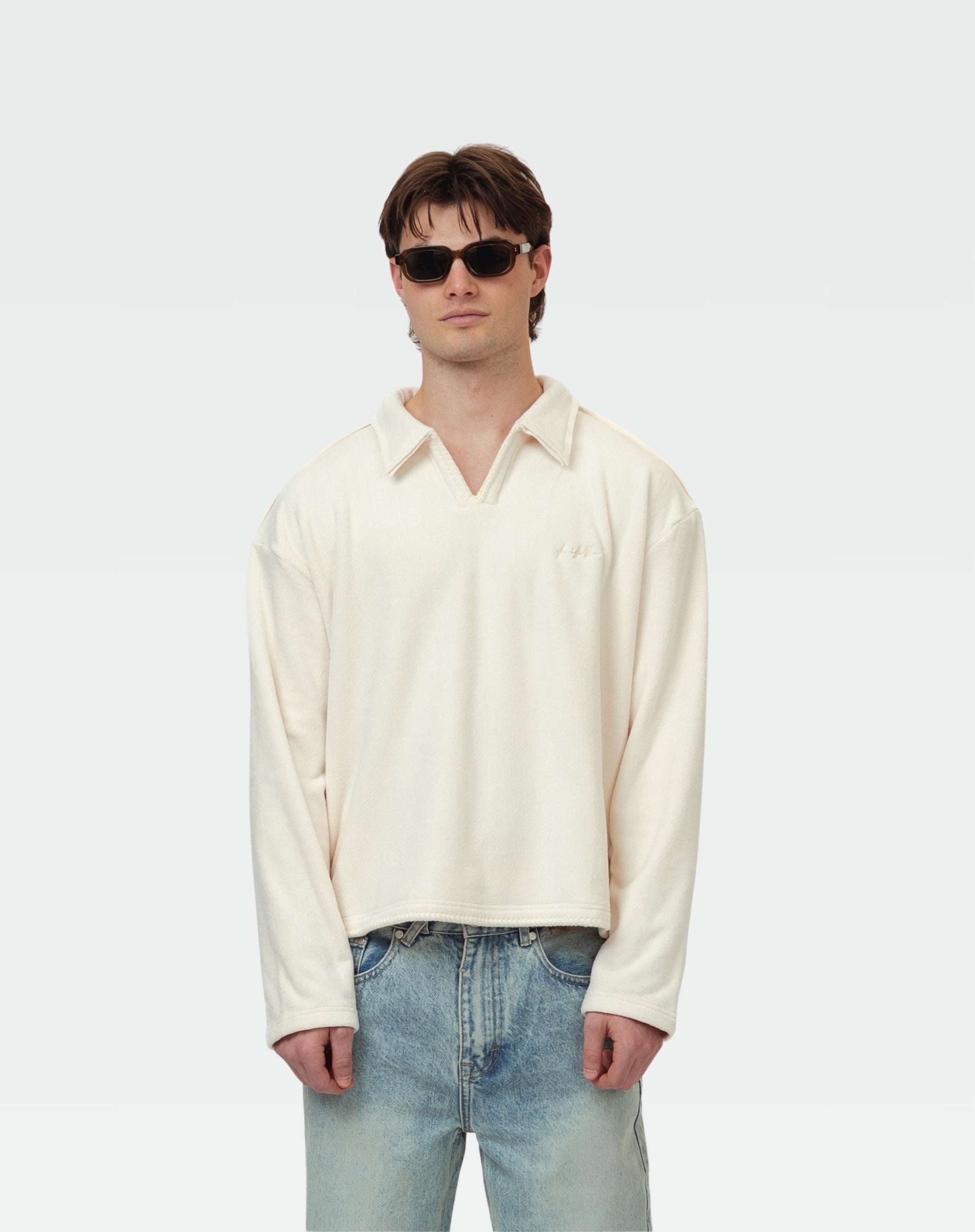 Fleece Polo : Off White