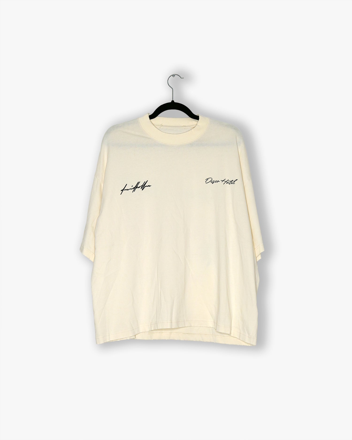 [#55] : Disco Hotel Cropped Vintage Oversized Tee – Off White – L