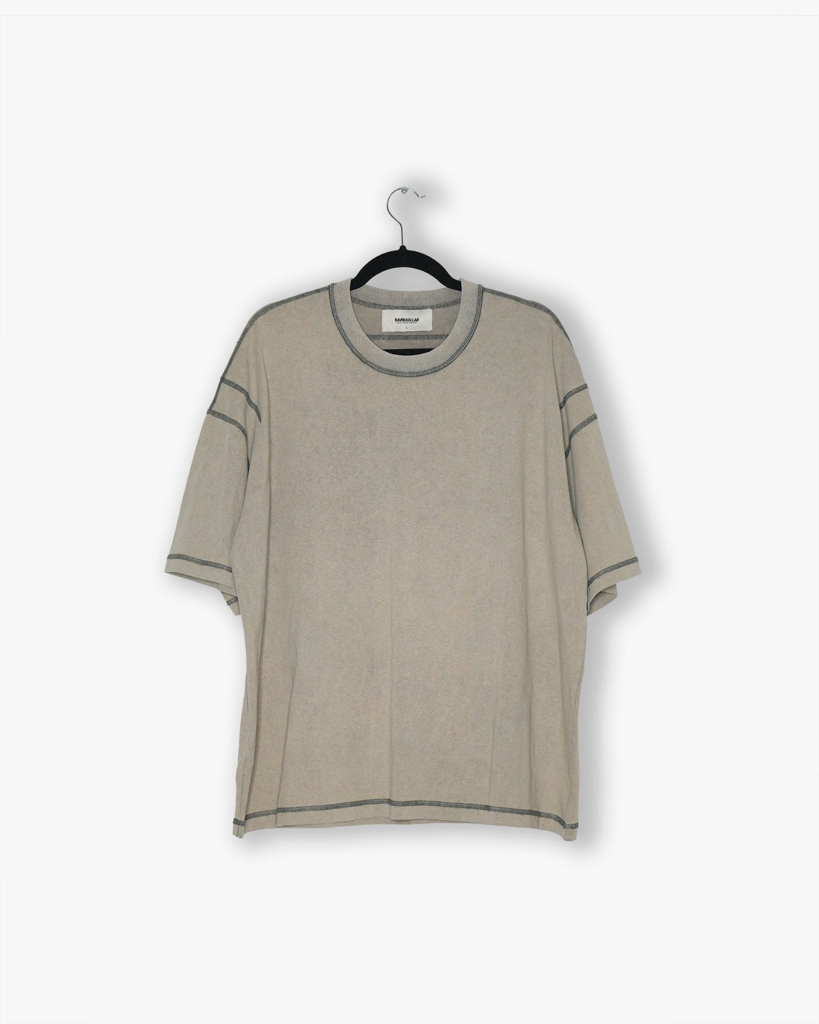 [58] : Cropped Relaxed T-Shirt – Paloma Grey – L - BDK