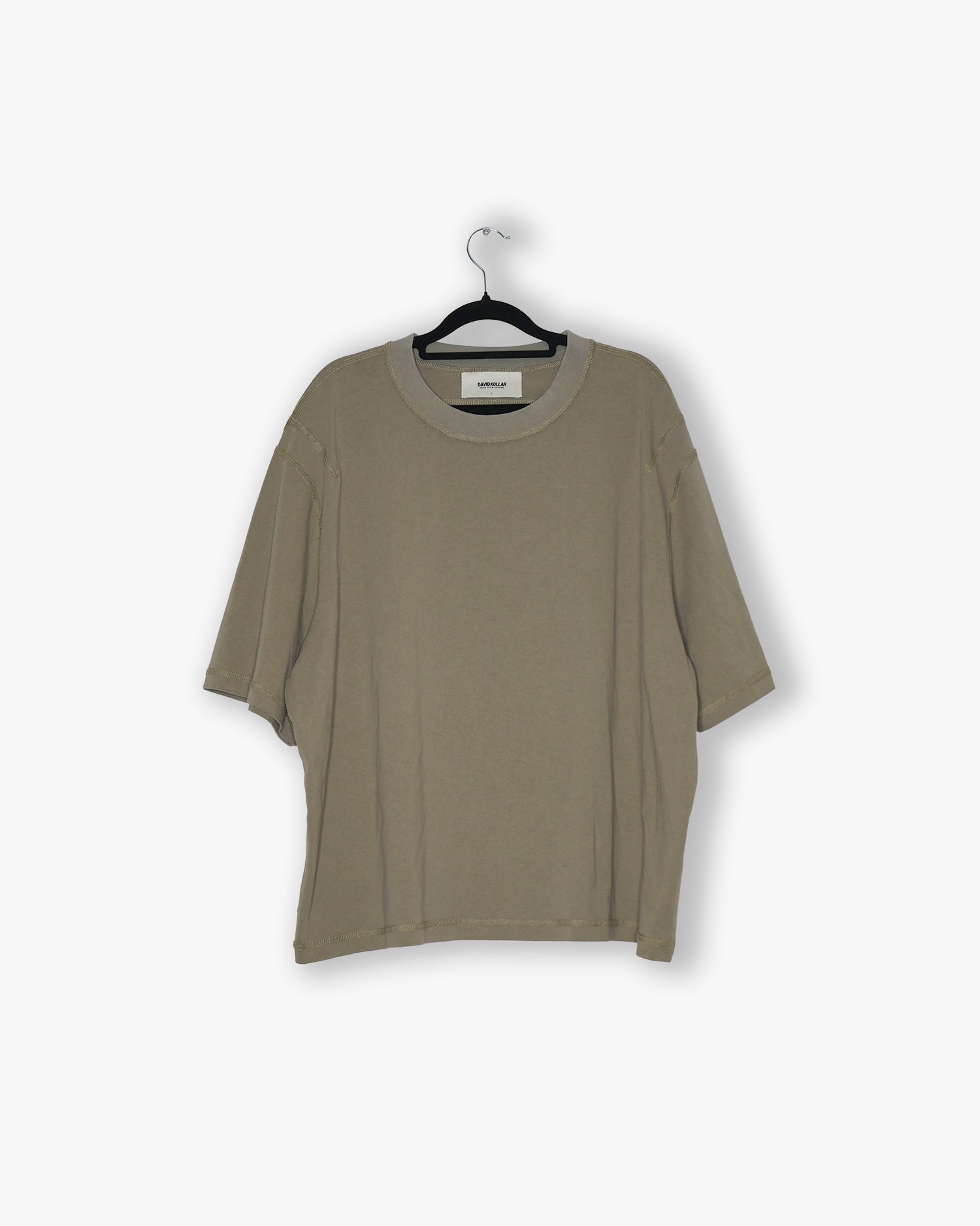 [#59] : Cropped Oversized T-Shirt – Taupe – L