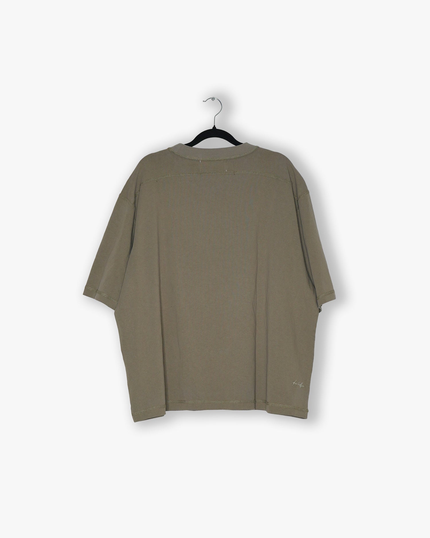 [#59] : Cropped Oversized T-Shirt – Taupe – L
