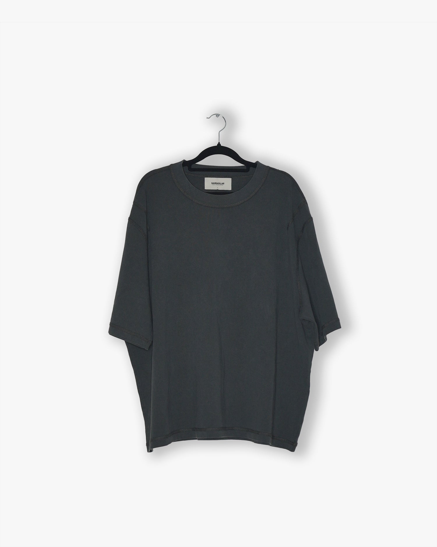 [#62] : Cropped Relaxed T-Shirt – Caviar Black – L