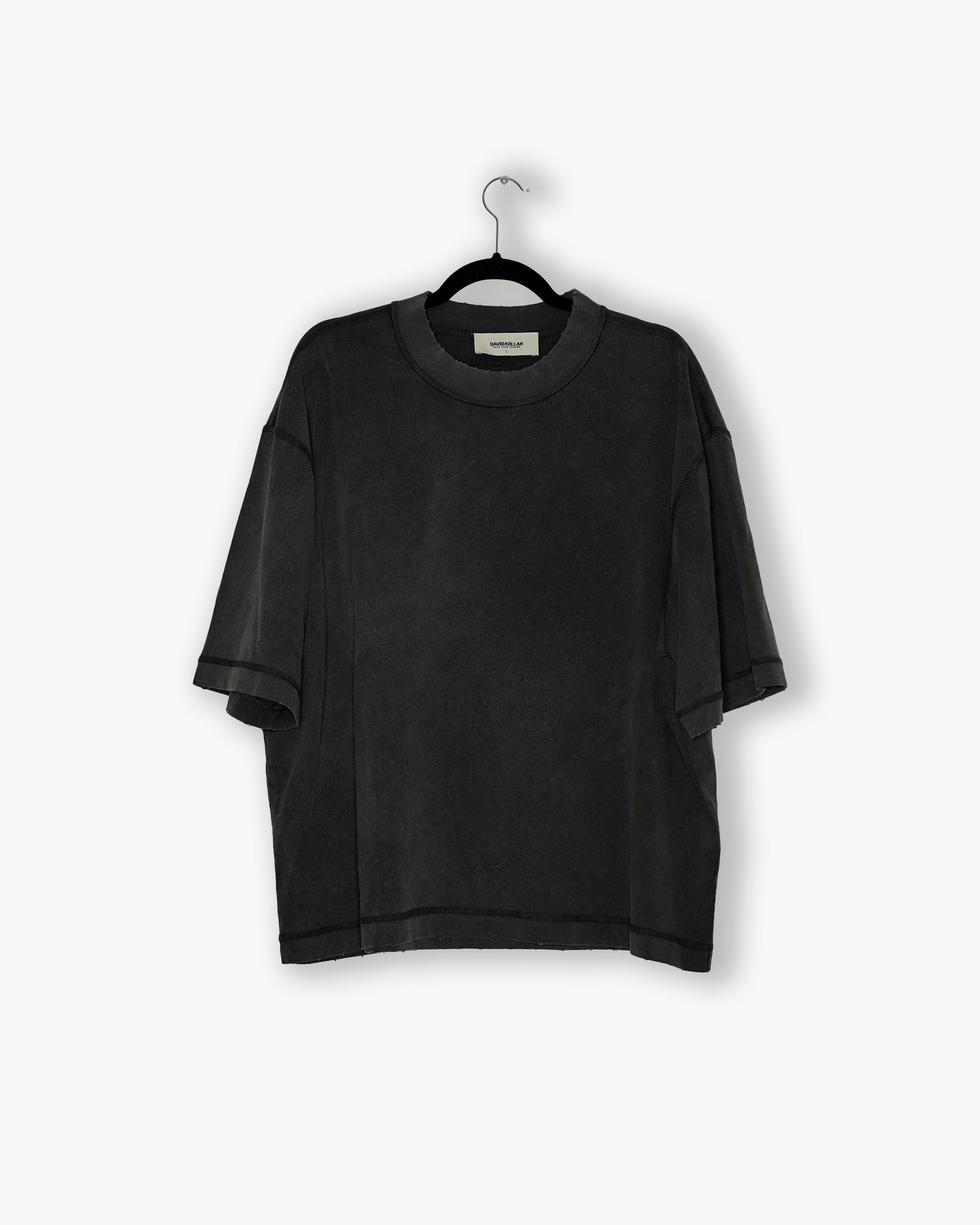[#65] : Cropped Oversized T-Shirt – Caviar Black – L