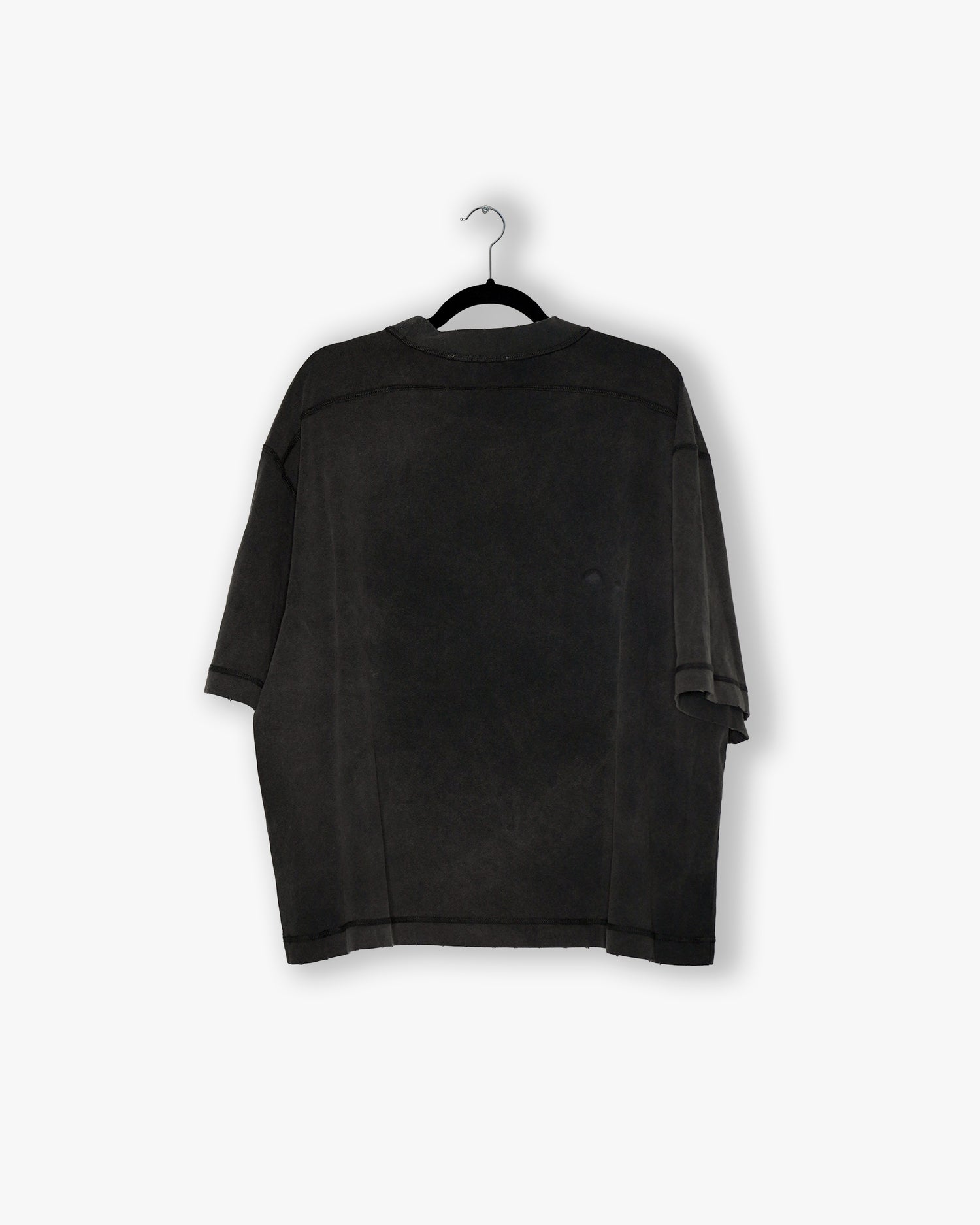 [#65] : Cropped Oversized T-Shirt – Caviar Black – L