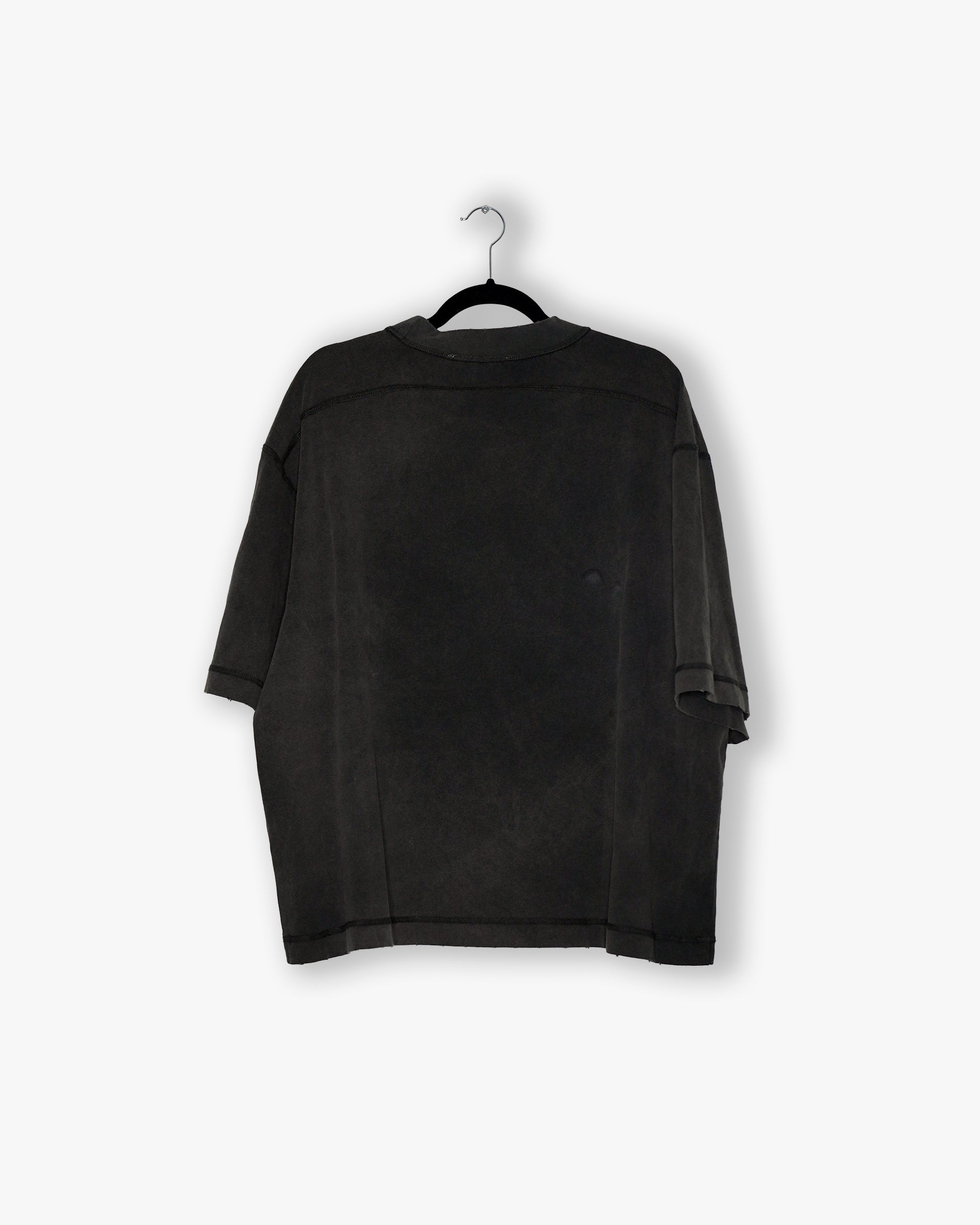 [#65] : Cropped Oversized T-Shirt – Caviar Black – L