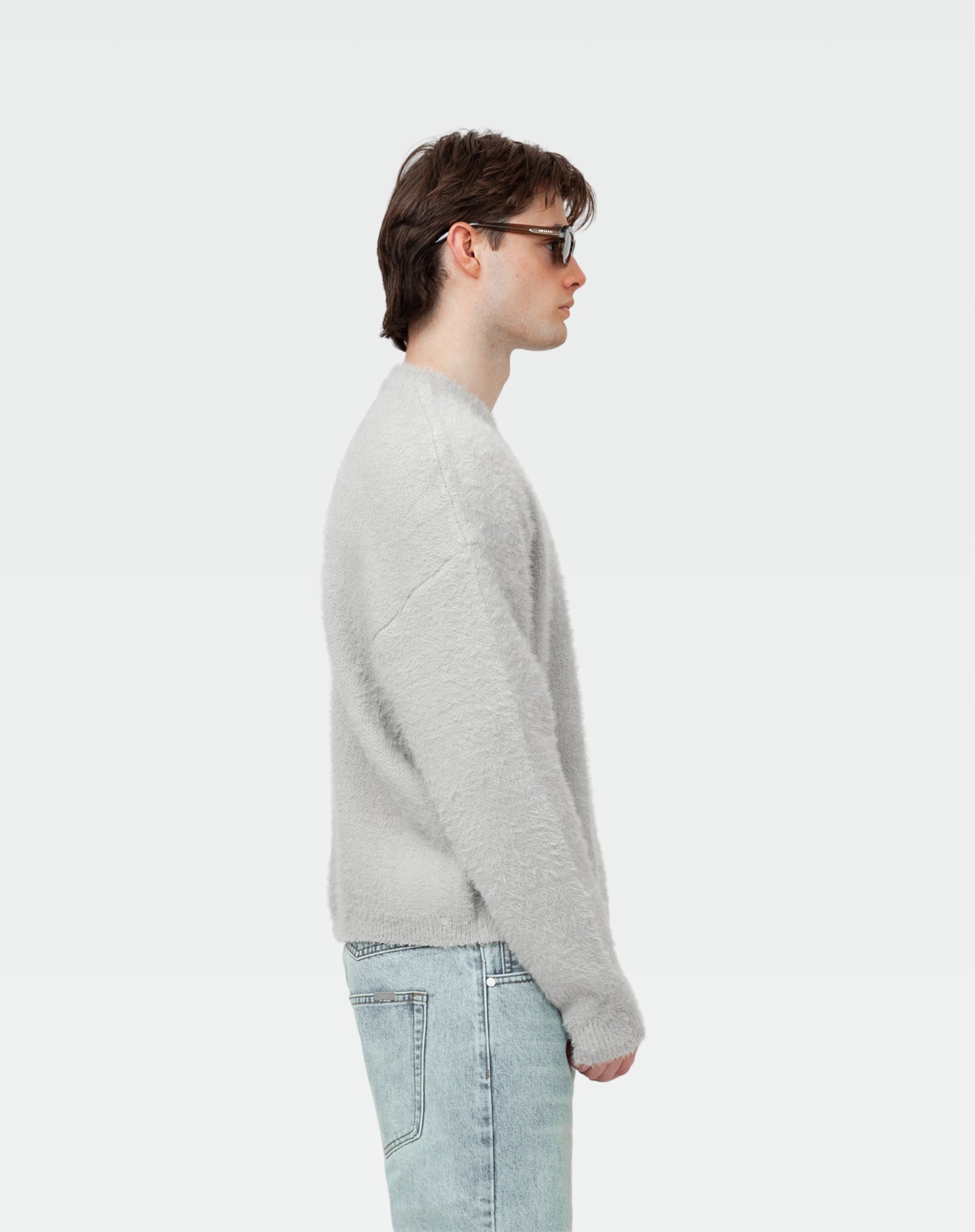 Mohair Knit Crewneck : Grey
