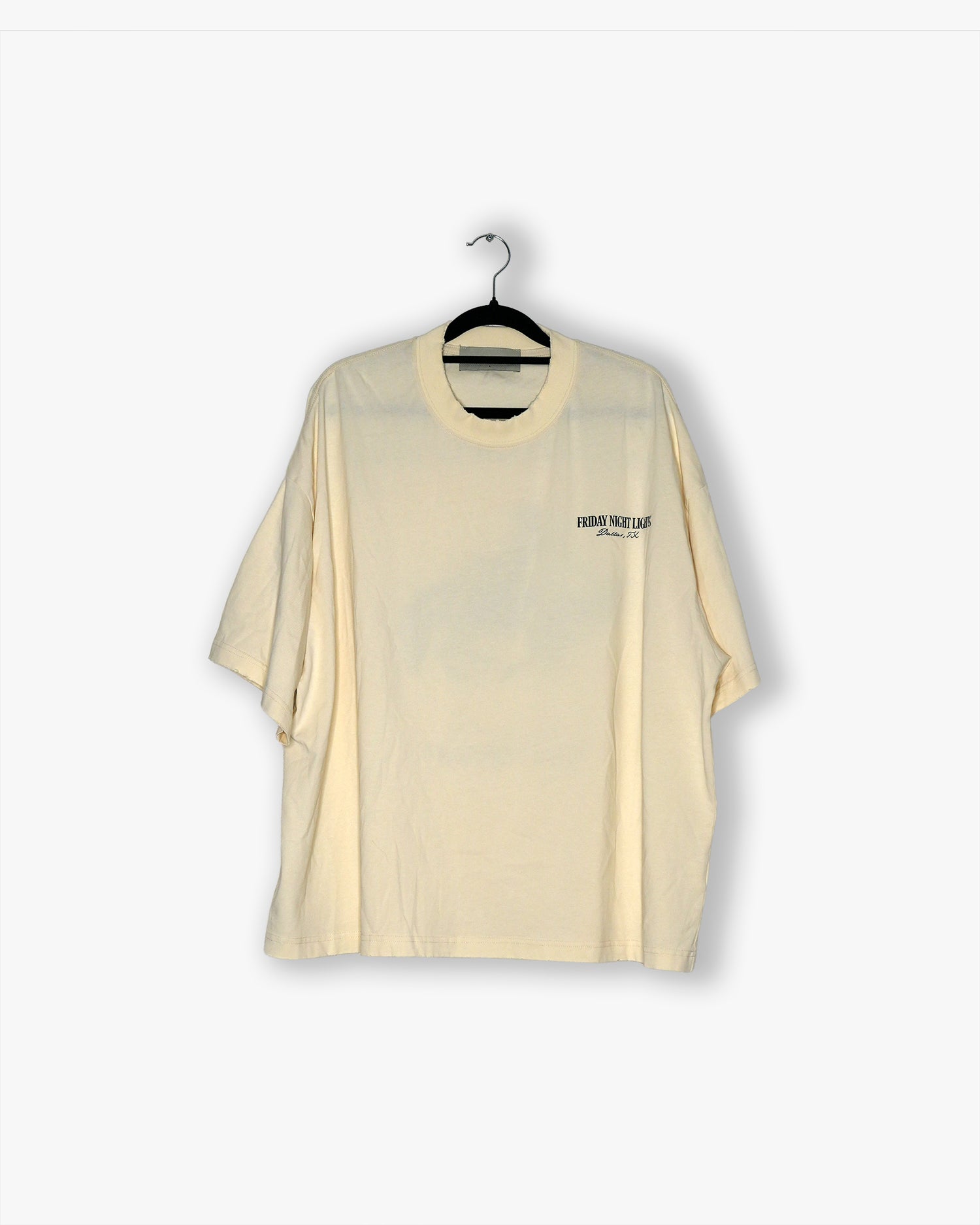 [#68] : Friday Night Lights Cropped Vintage Oversized Tee – Off White – L