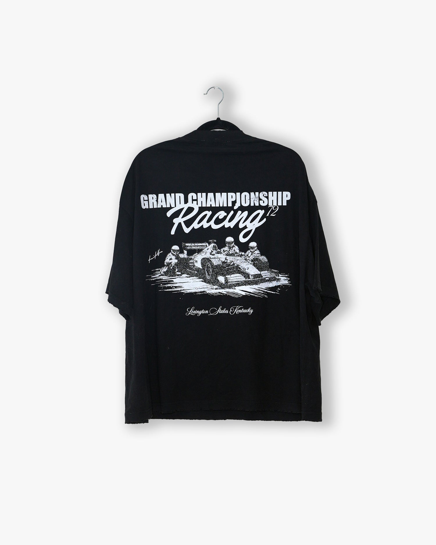 [#70] : Grand Championship Cropped Vintage Oversized Tee – Black – L