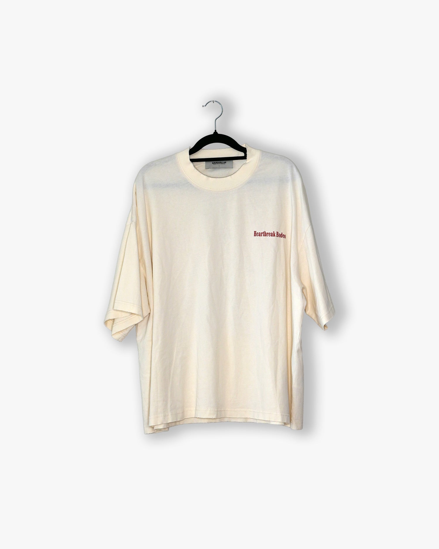 [#74] : Heartbreak Rodeo Cropped Vintage Oversized Tee – Off White – L