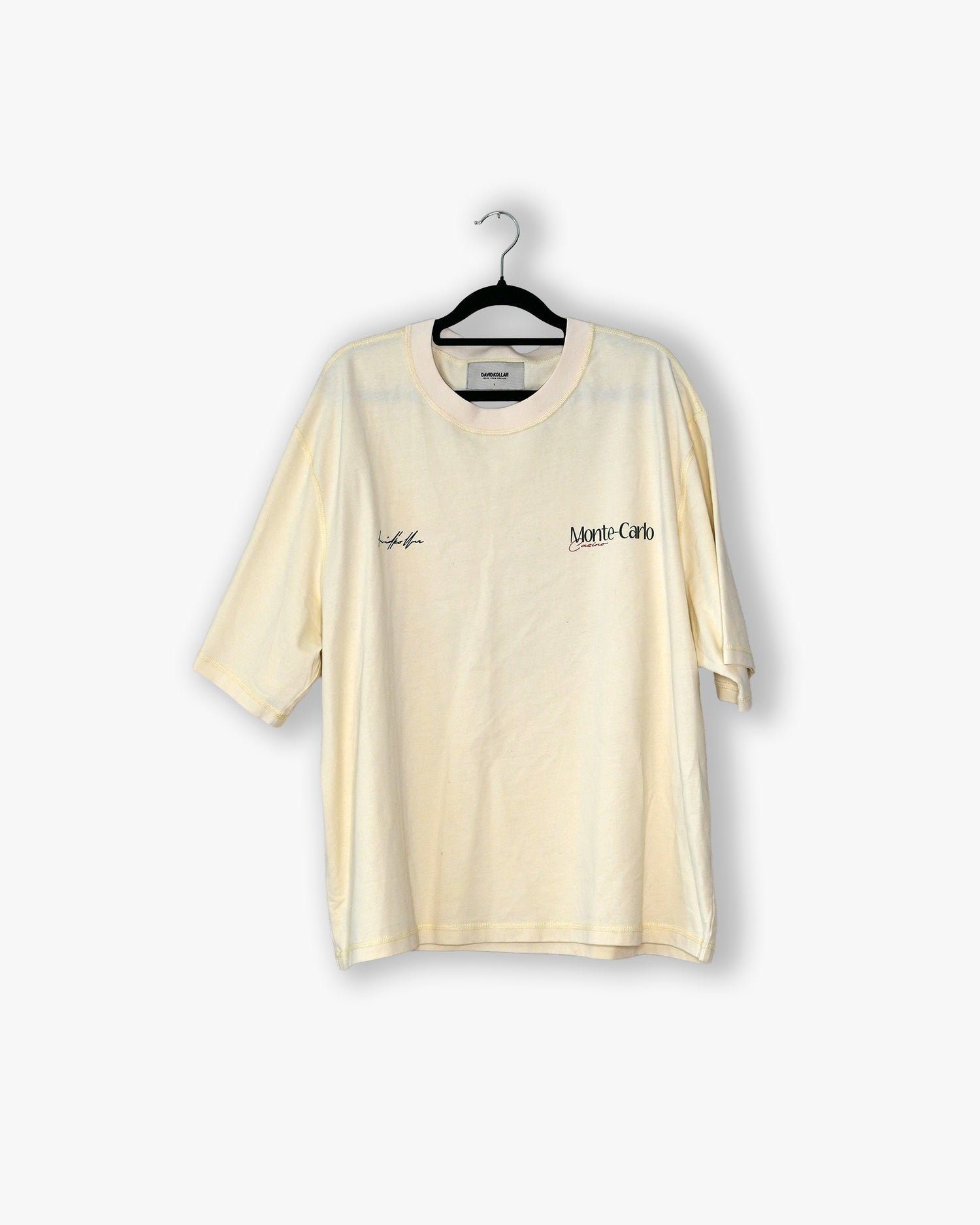 [#76] : Monte Carlo Cropped Vintage Oversized Tee – Off White – L