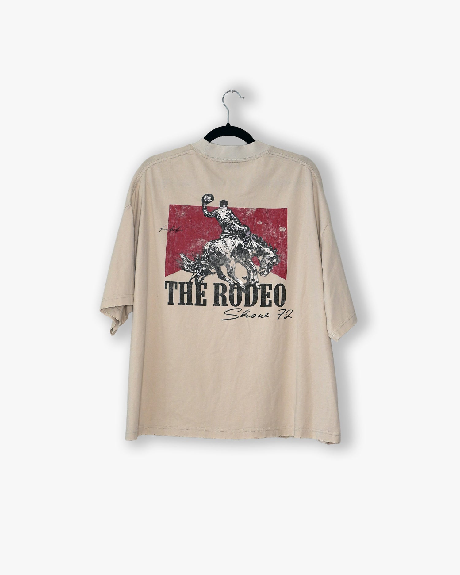 [#80] : Rodeo Show 72 Cropped Vintage Oversized Tee – Off White – L