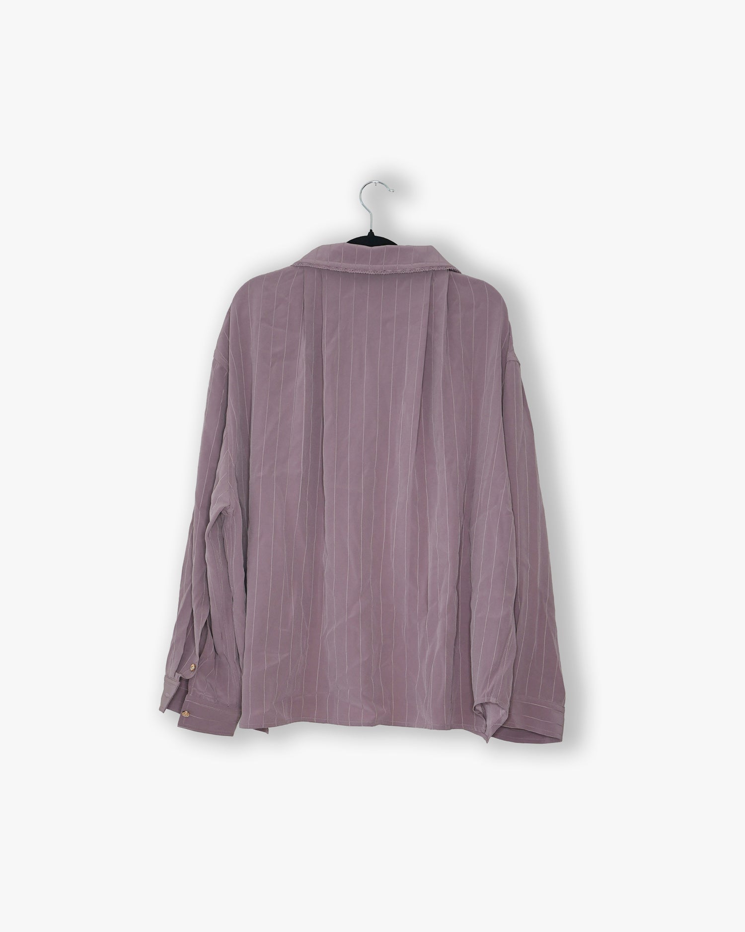 [#83] : Tonal Pinstripe Longsleeve Button Up – Mauve – M