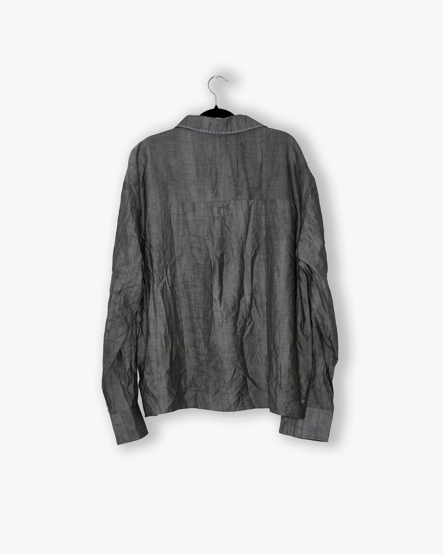 [#84] : Textured Longsleeve Button Up – Grey – L