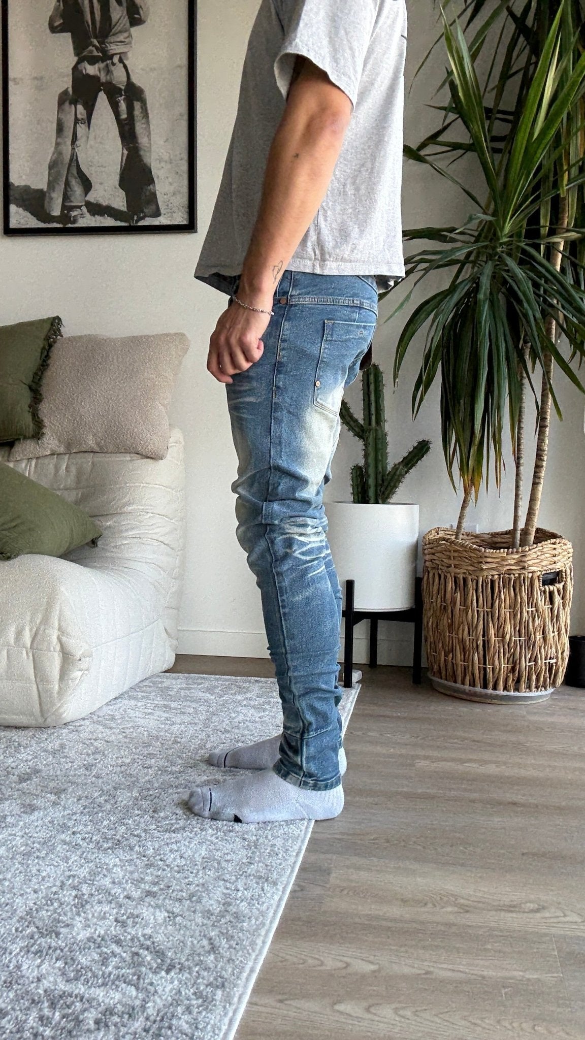 [907] : Skinny Fit Denim – Classic Whisker Blue – 32 - BDK